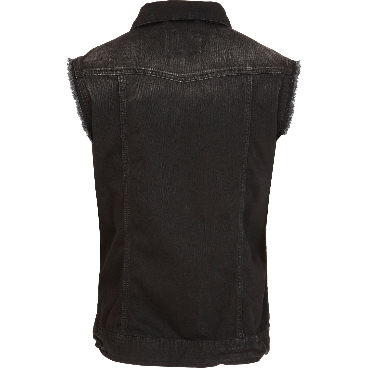 River Island Black Wash Frayed Sleeveless Denim Jacket for Men Lyst