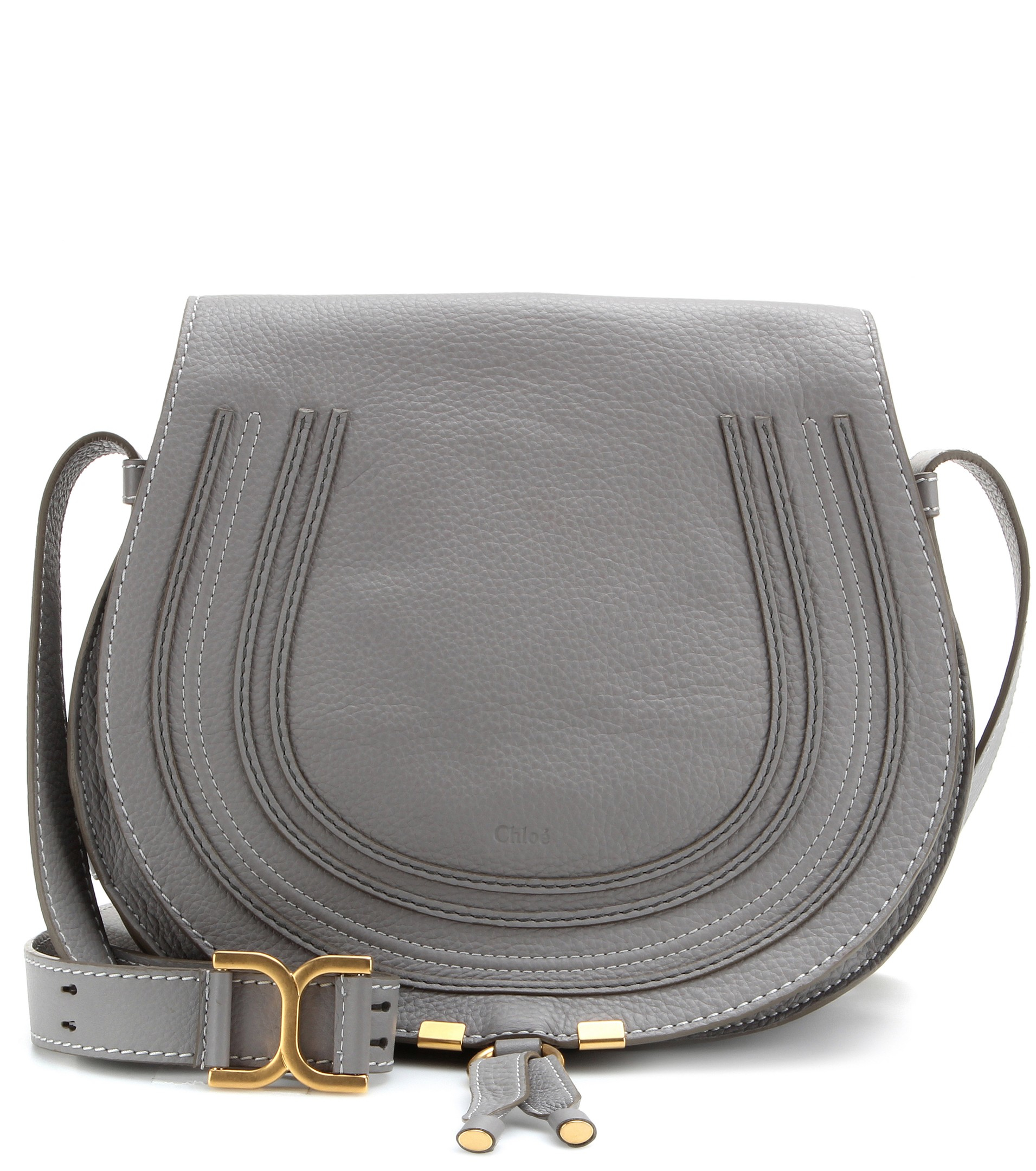 grey leather crossbody purse