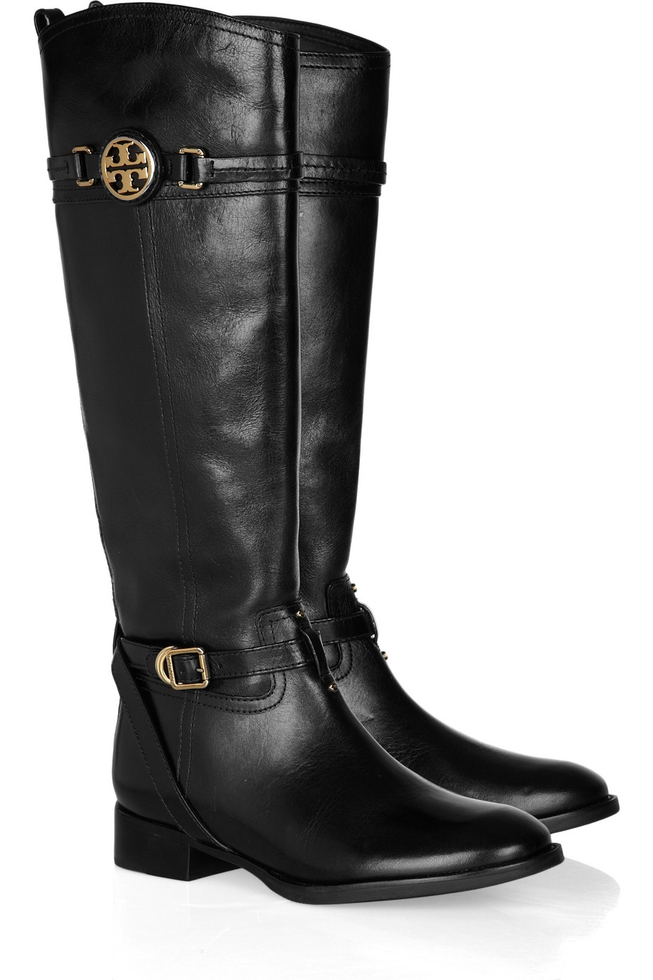 Tory Burch Calista Leather Riding Boots in Black - Lyst