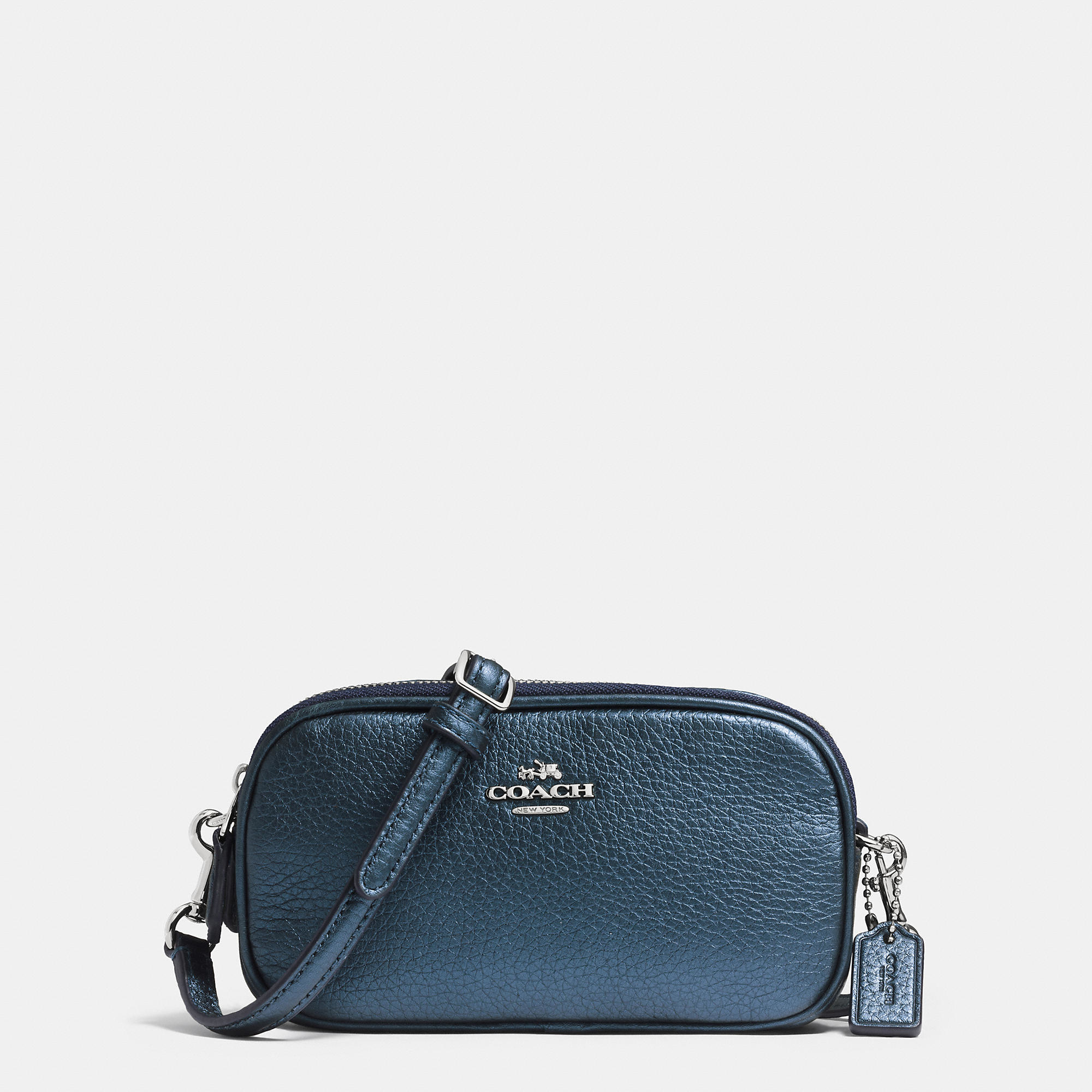 coach blue sling bag