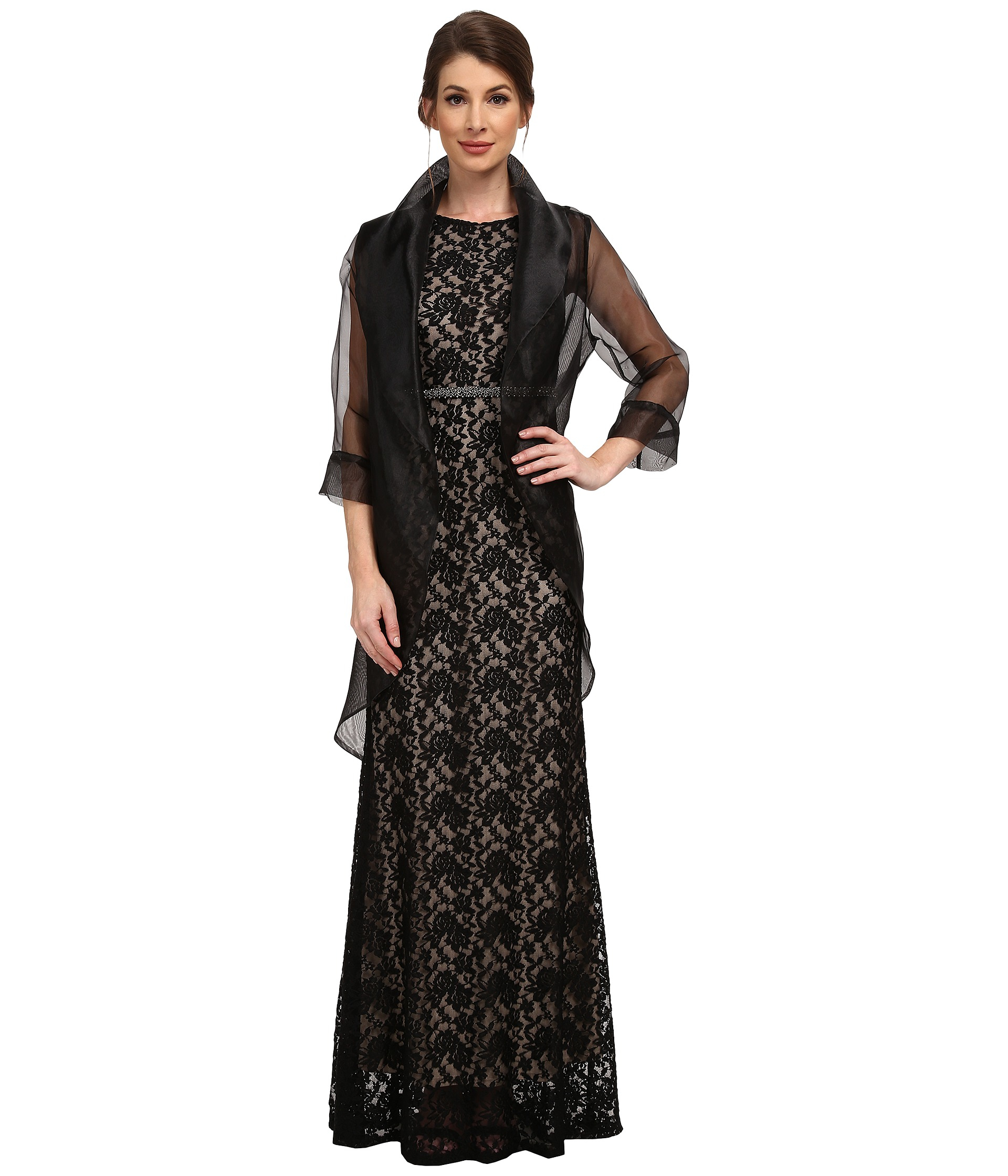 adrianna papell organza wrap jacket