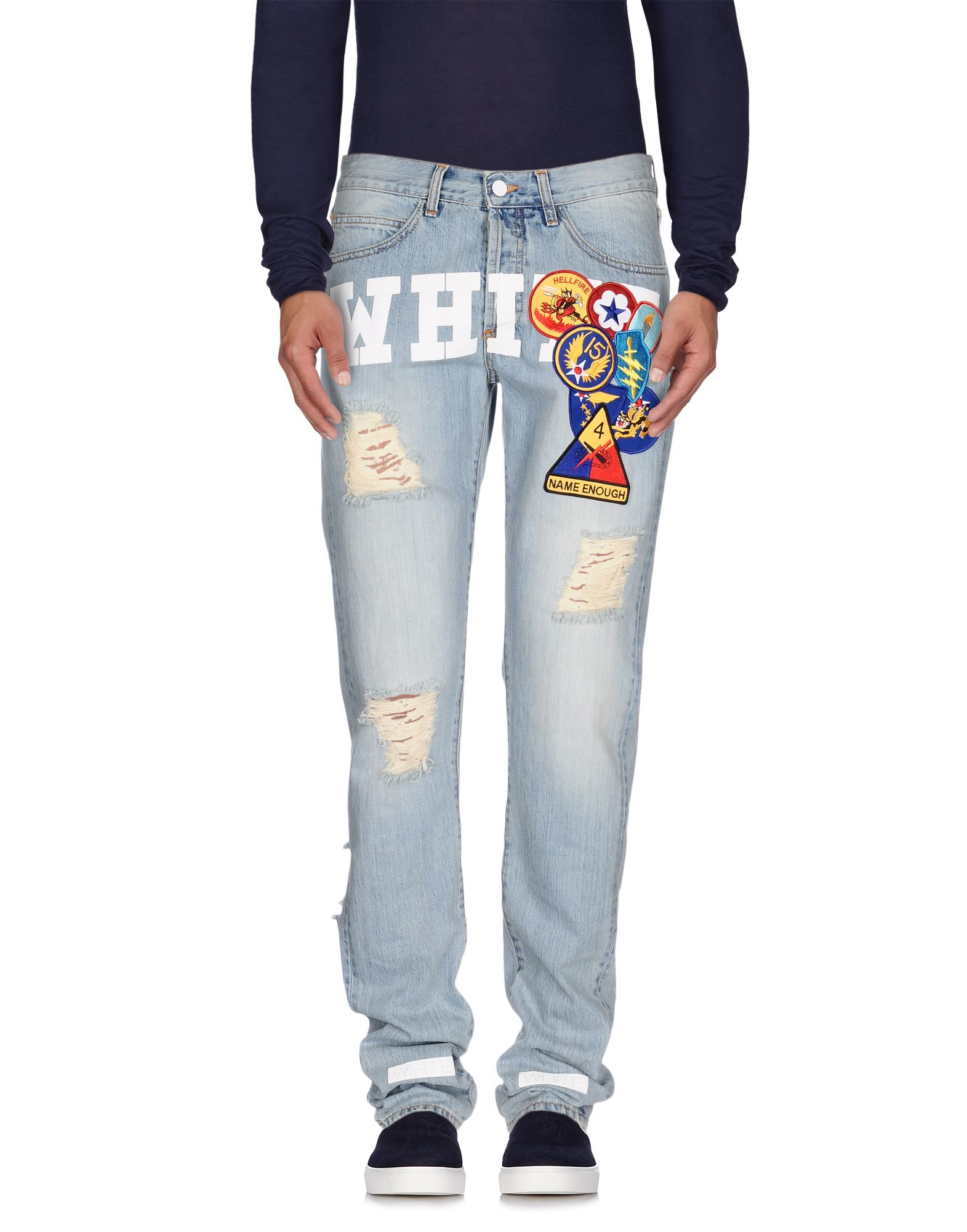 Off-White c/o Virgil Abloh Straight-Leg Embroidered Denim Jeans in Blue for  Men - Lyst