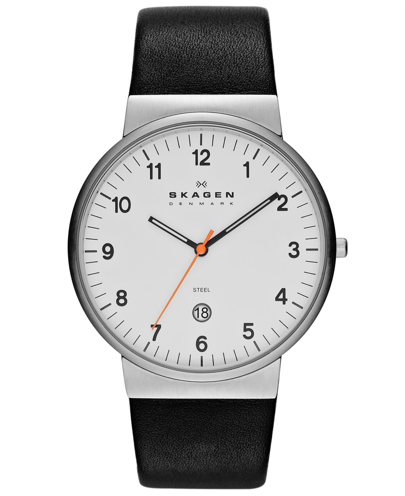 Skagen Watch, Men's Black Leather Strap 45mm Skw6024 for Men Lyst