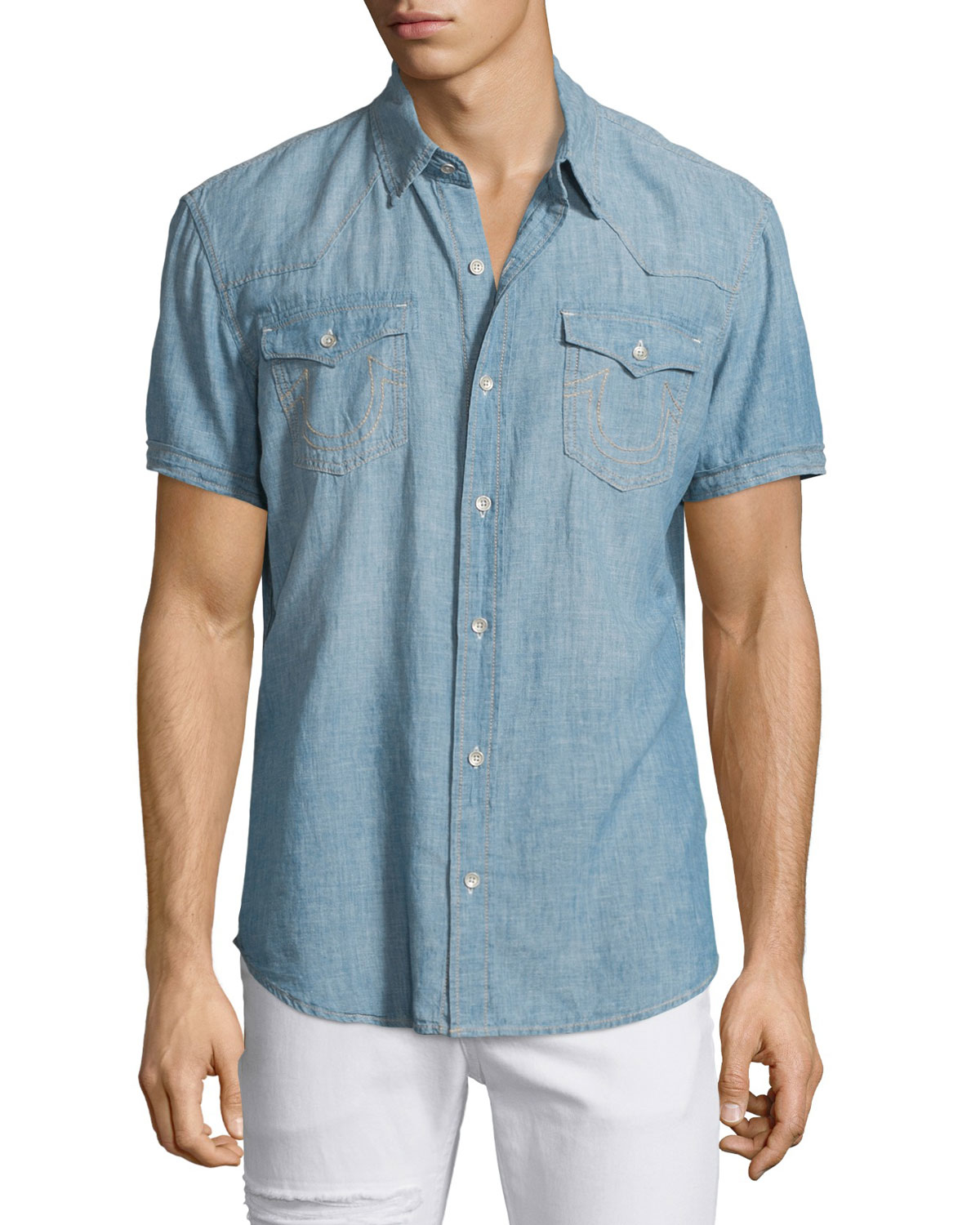 lightweight denim shirt mens