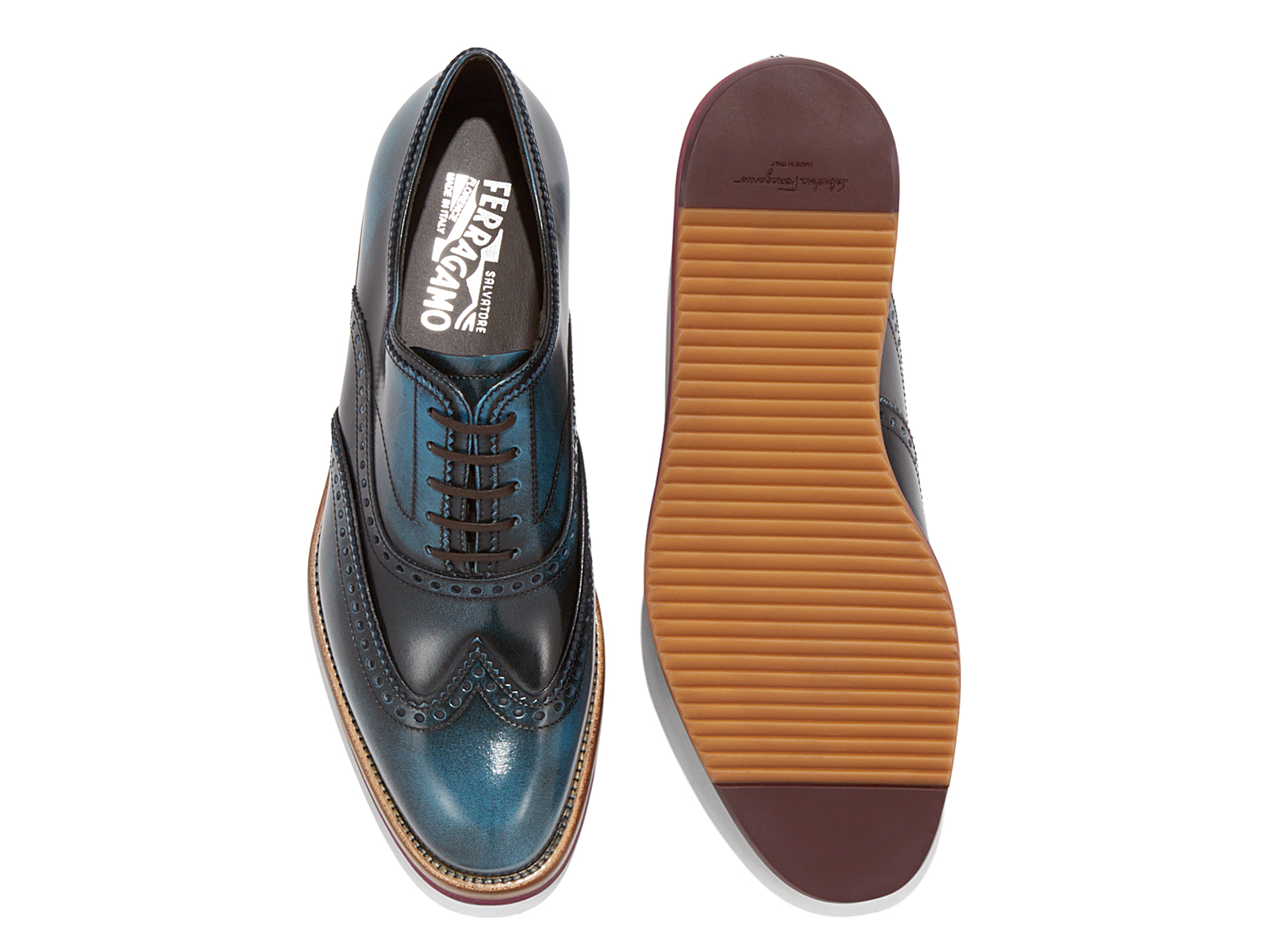 blue oxford shoes for ferragamo wingtip oxford shoe in blue for lyst blue oxford shoes for ferragamo wingtip oxford shoe in blue for lyst
