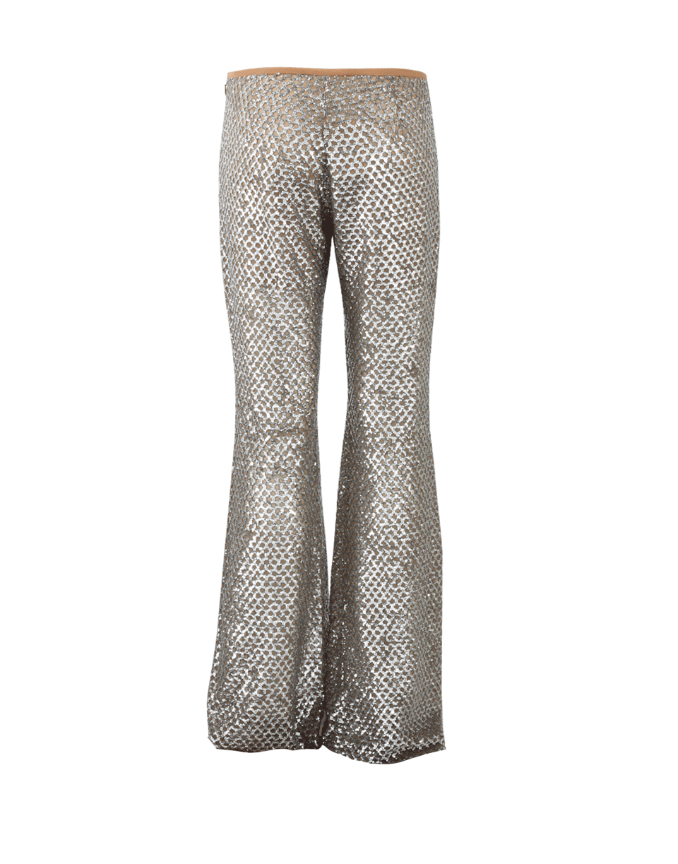 mesh flare pants