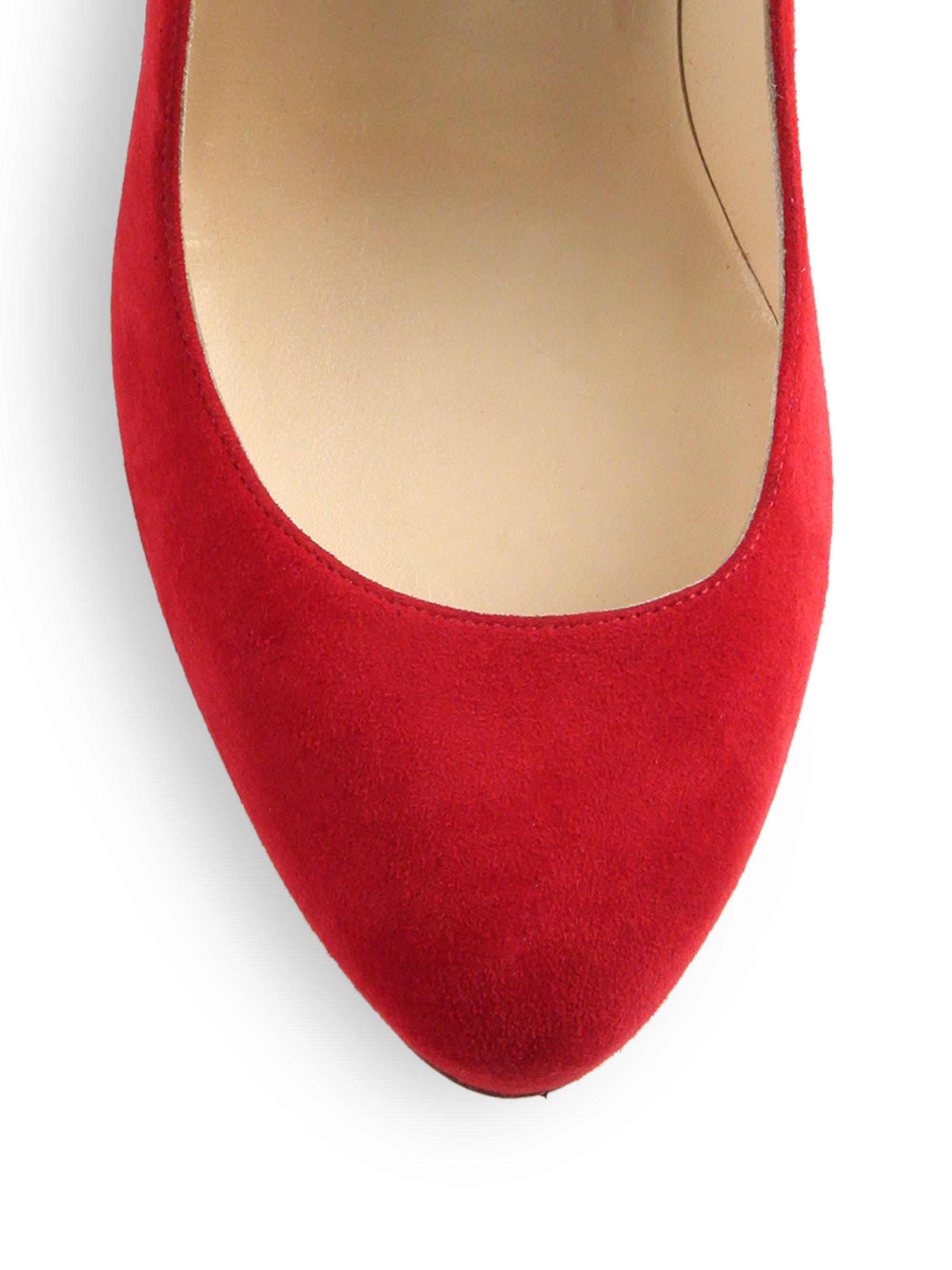 Christian louboutin Dorissima Suede Pumps in Red | Lyst