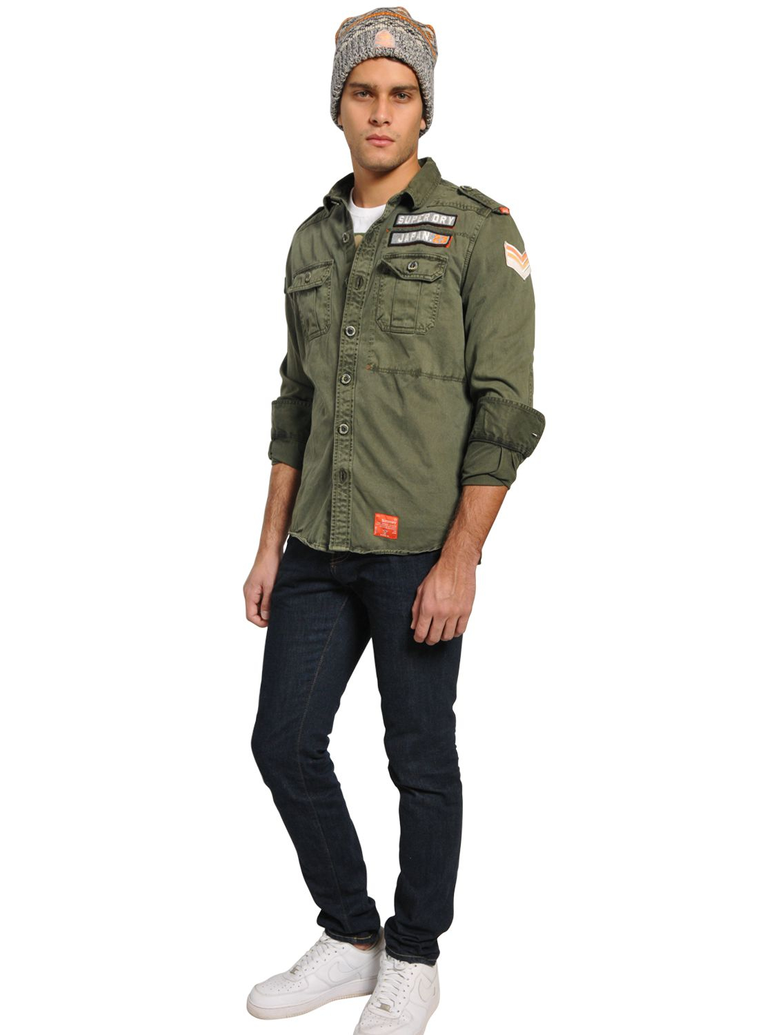 Superdry Ls Delta Military Cotton Gabardine Shirt in Military Green (Green)  for Men | Lyst