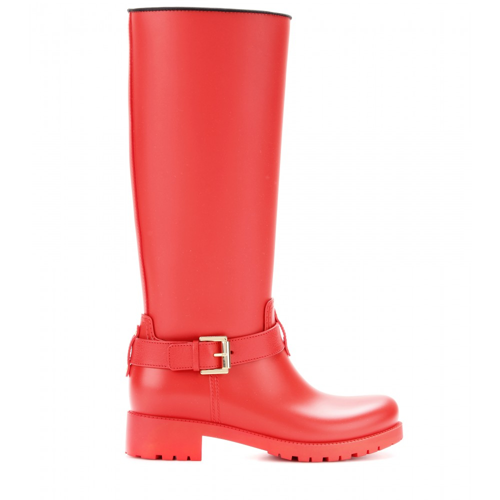 red biker boots