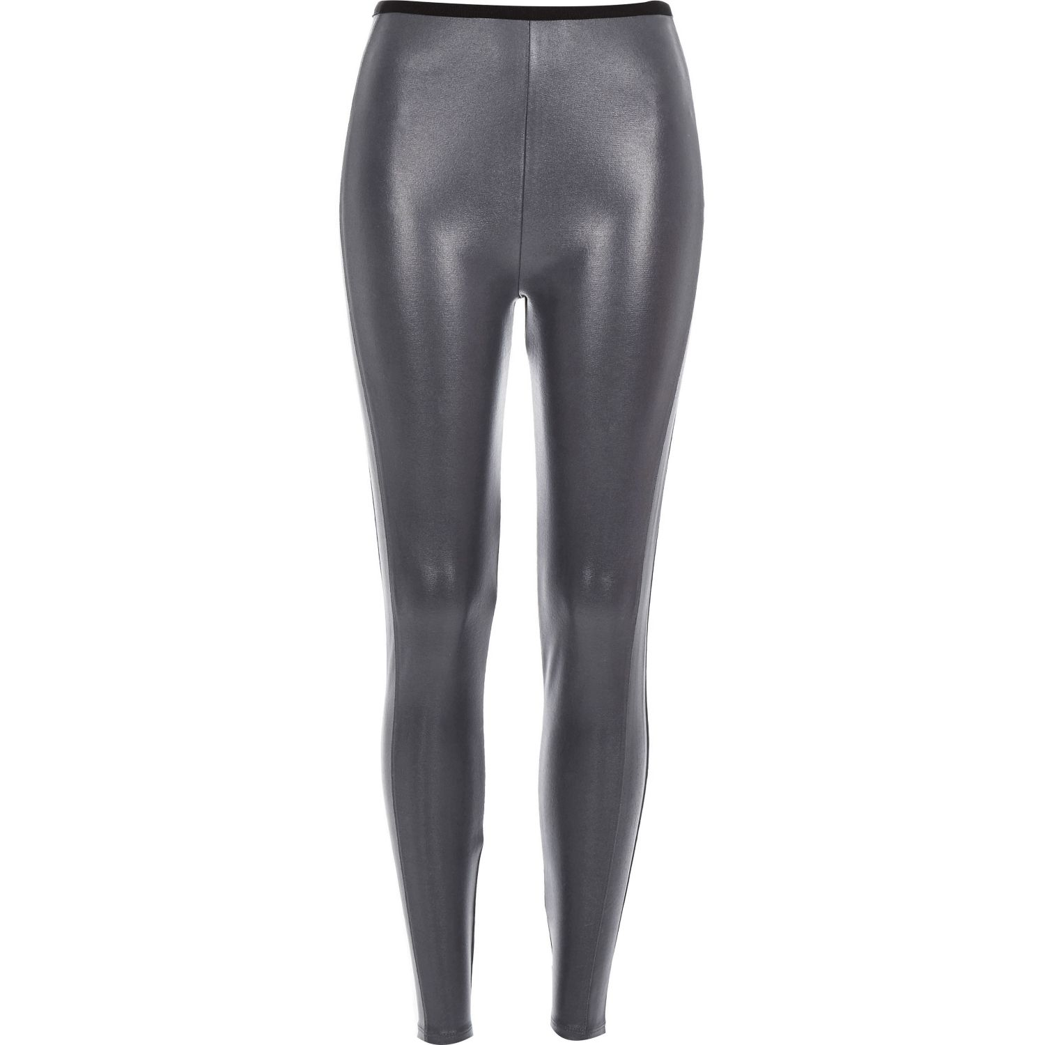 River Island Synthetic Navy Coated High Waisted Leggings in Blue - Lyst