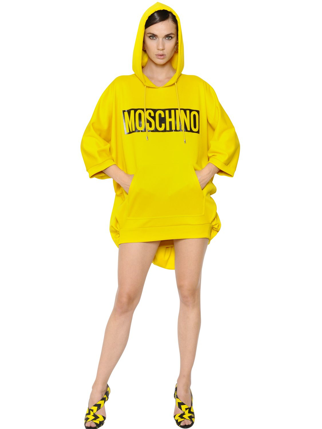 yellow moschino hoodie