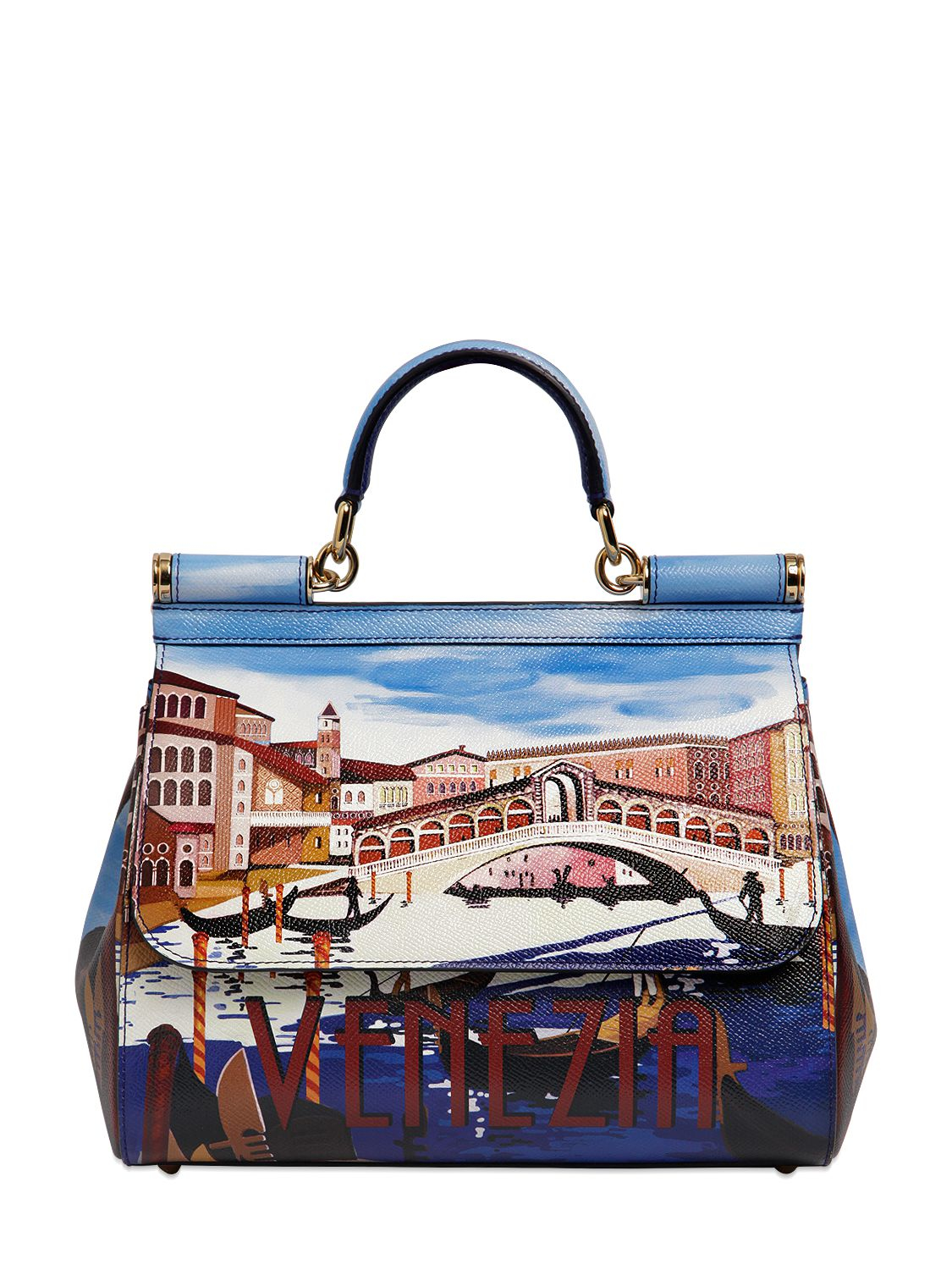 printed leather bag