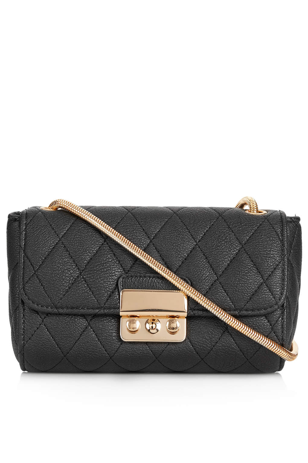 TOPSHOP Quilted Crossbody Bag in Black - Lyst