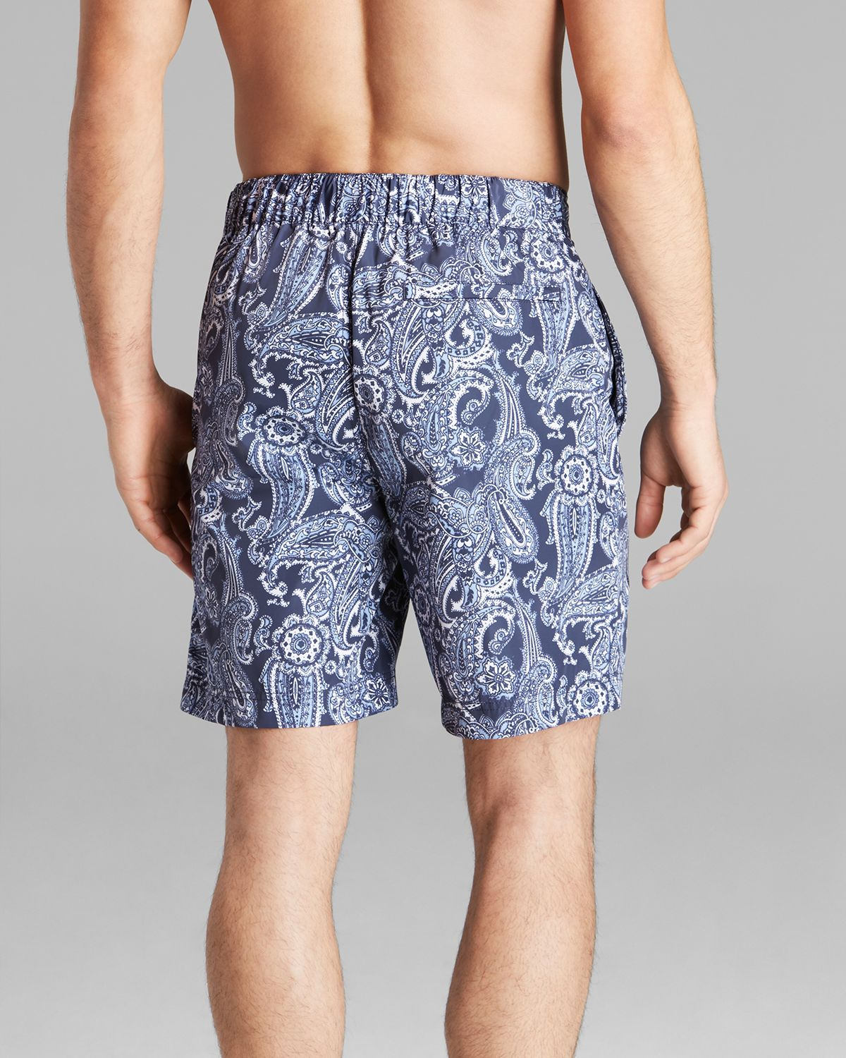 paisley swim trunks