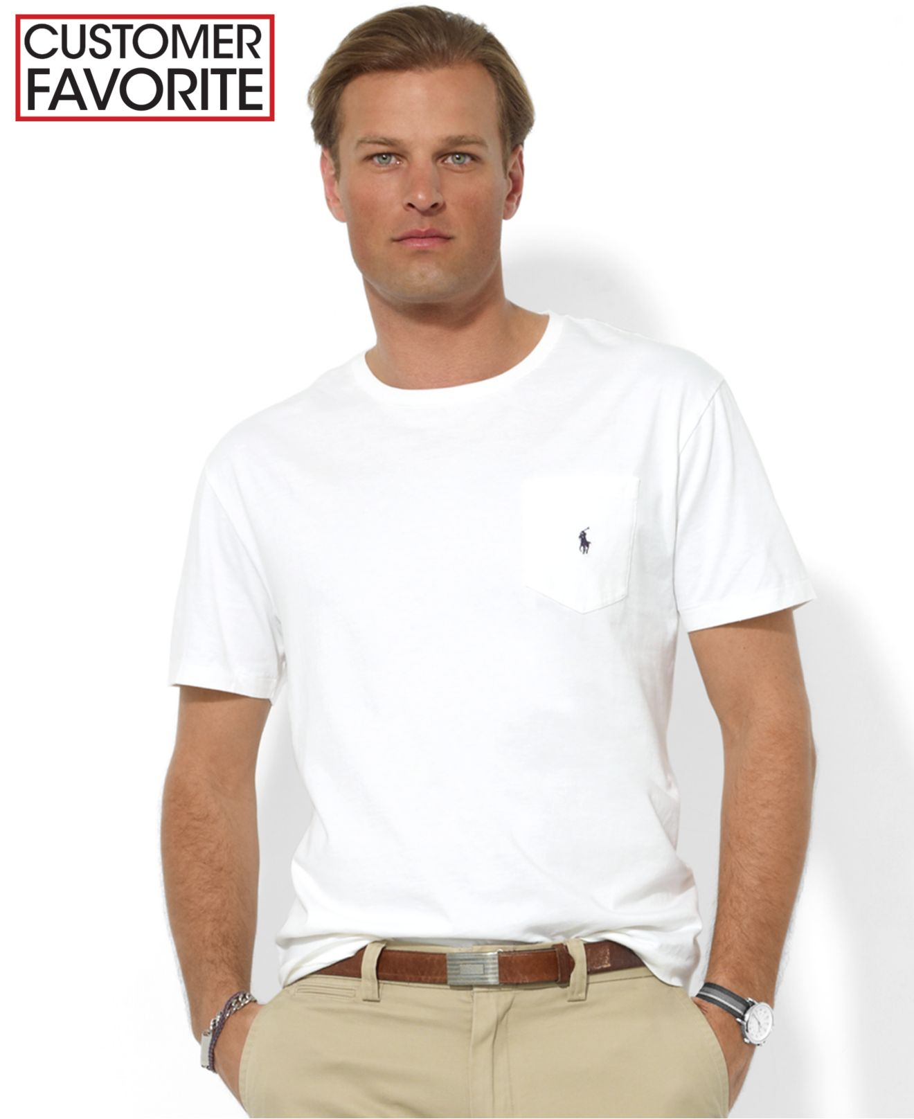 Polo ralph lauren Men's T-shirt, Core Standard Fit Polo Pocket Tee