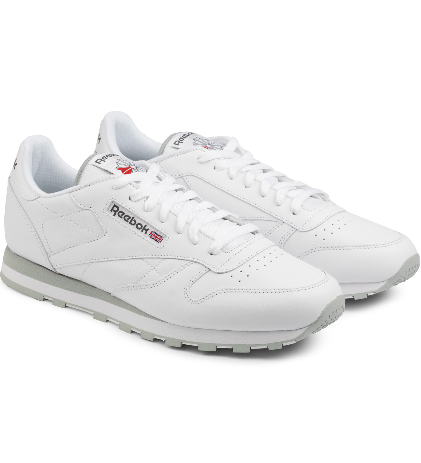 Reebok White Cl Leather Low Top Sneakers in White for Men | Lyst