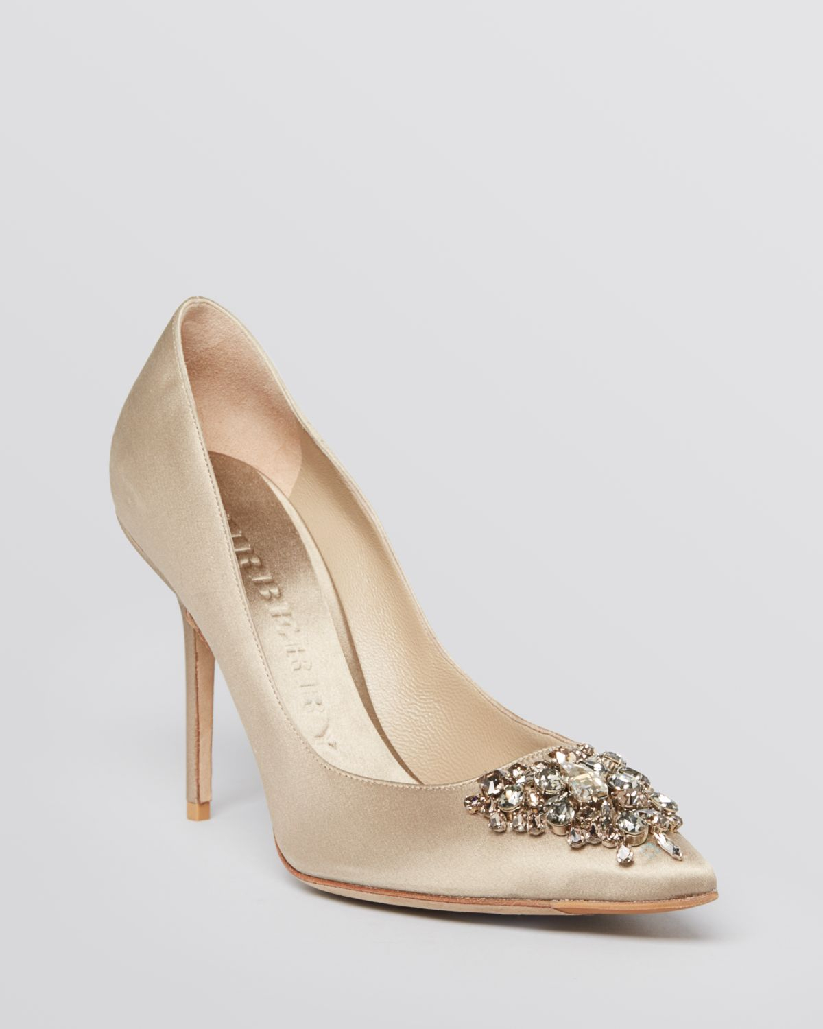 Lyst - Burberry Pointed Toe Evening Pumps Ormelie High Heel in Natural