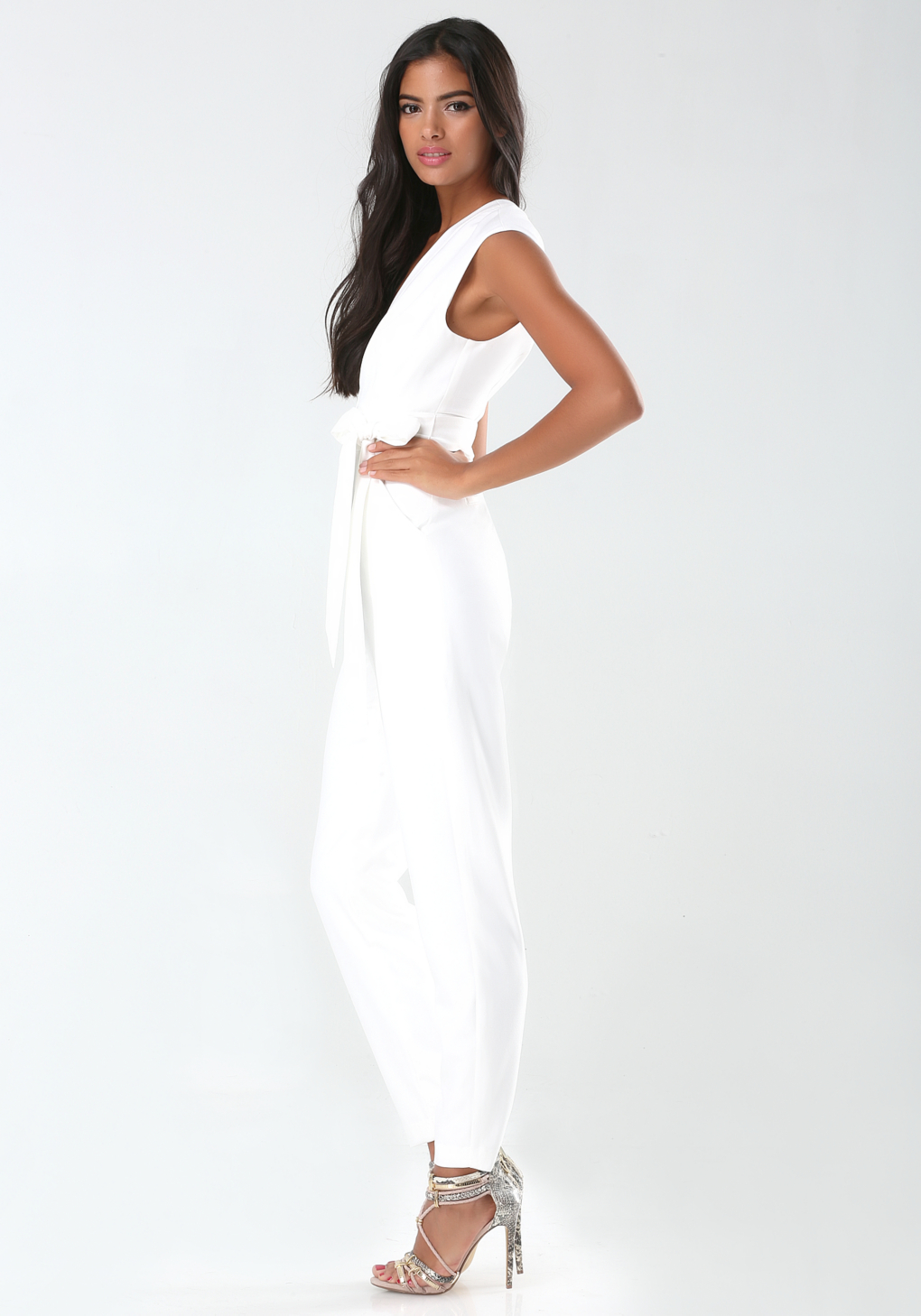 bebe white jumpsuit
