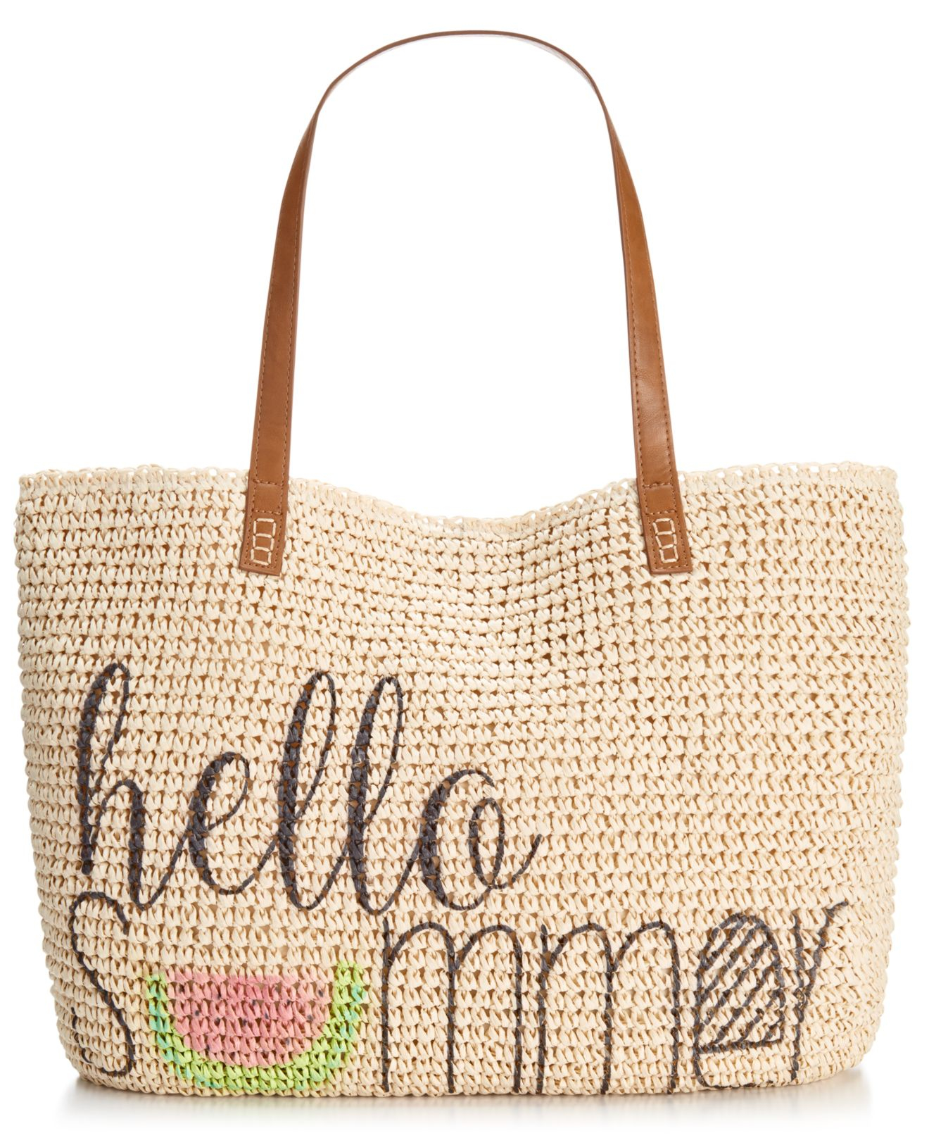 Style & co. Summer Straw Beach Bag, Only At Macy&#39;s in Beige (Summer) | Lyst