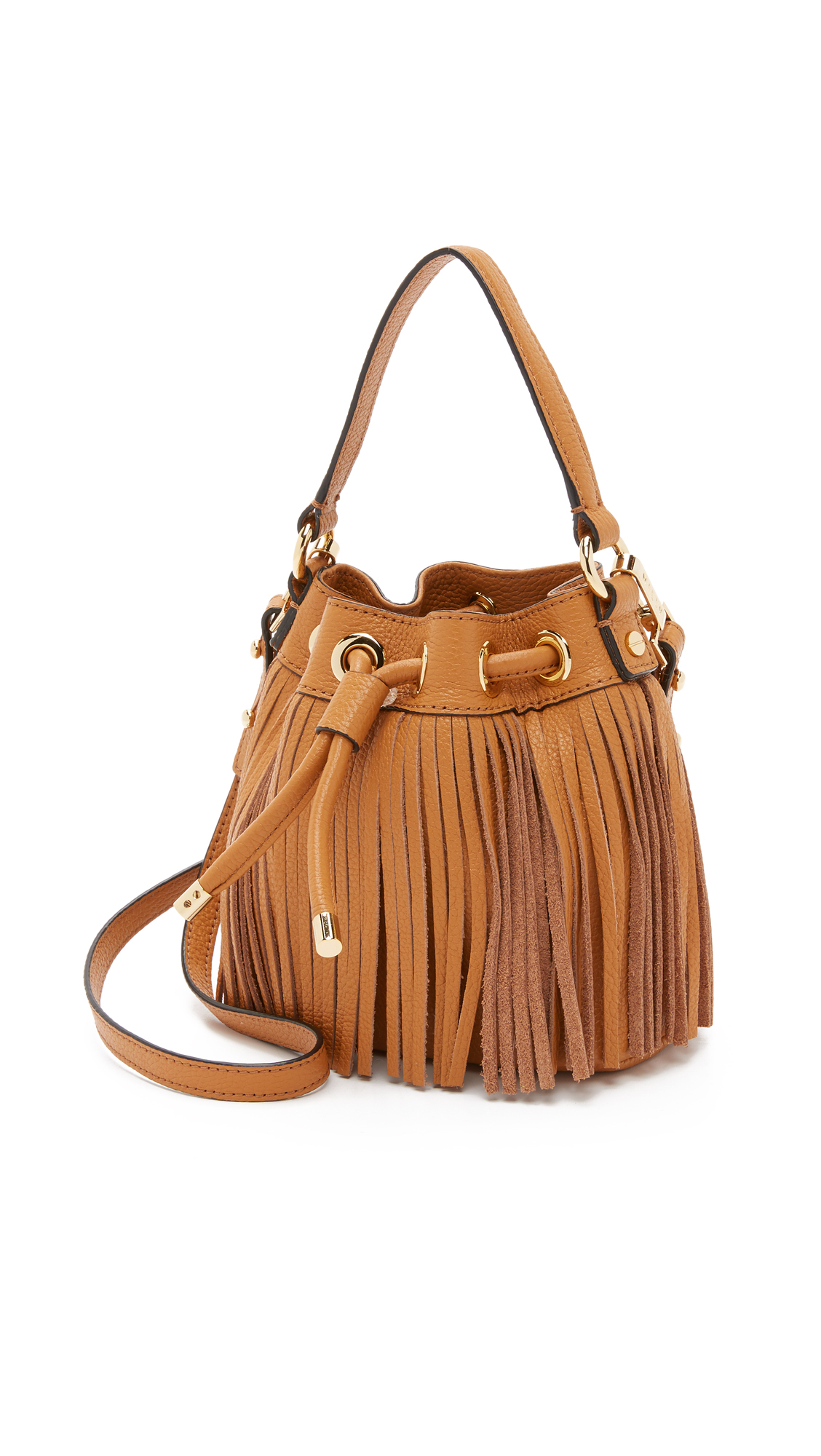 Women's Small Fringe Bucket Bag