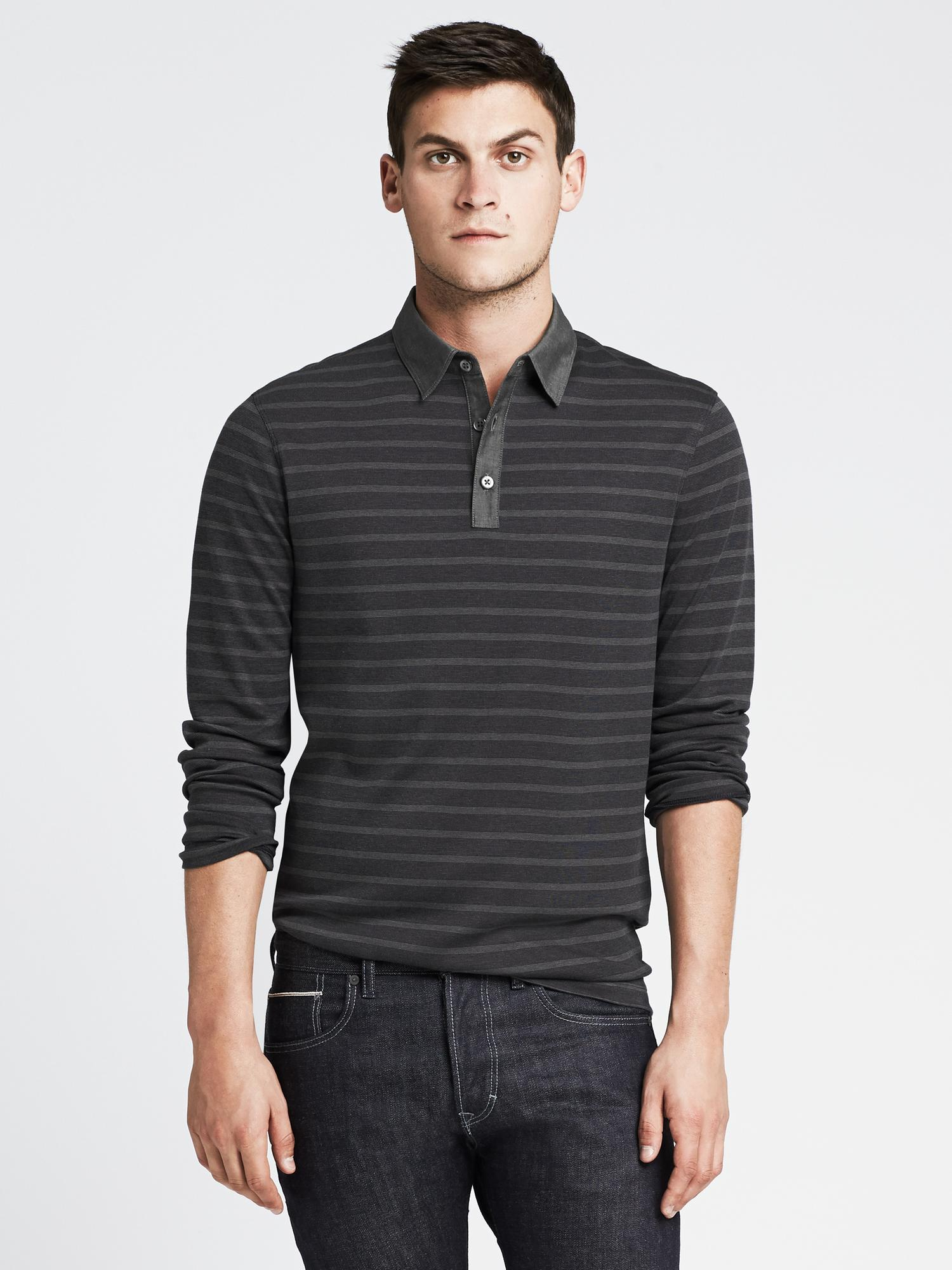 banana republic long sleeve polo