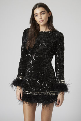 topshop feather dress