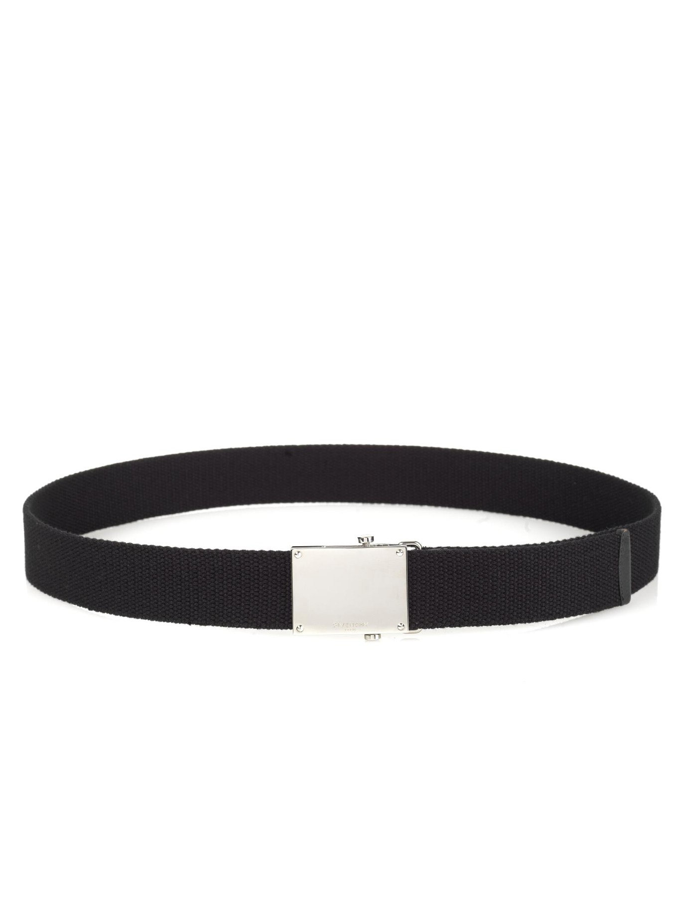 Givenchy Military Square-Buckle Canvas Belt in Black (Metallic) for Men ...