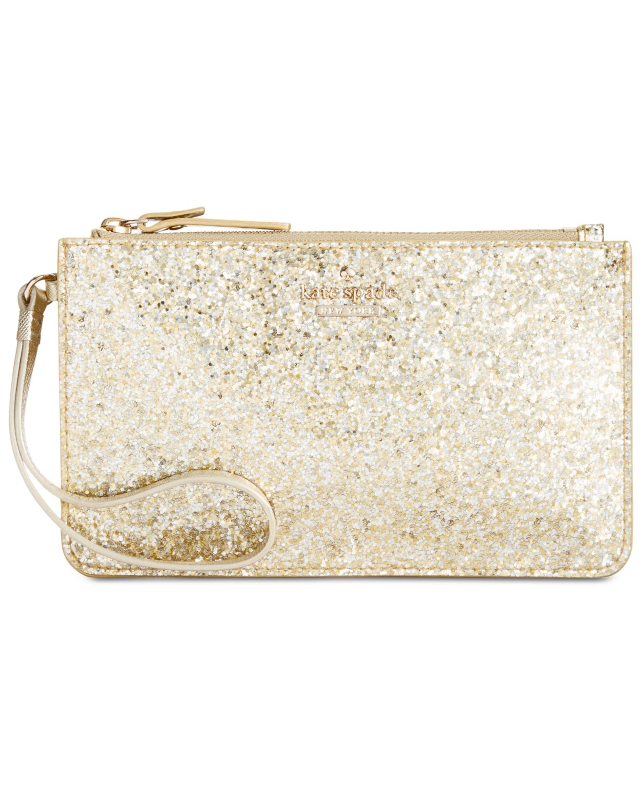 kate spade gold glitter purse