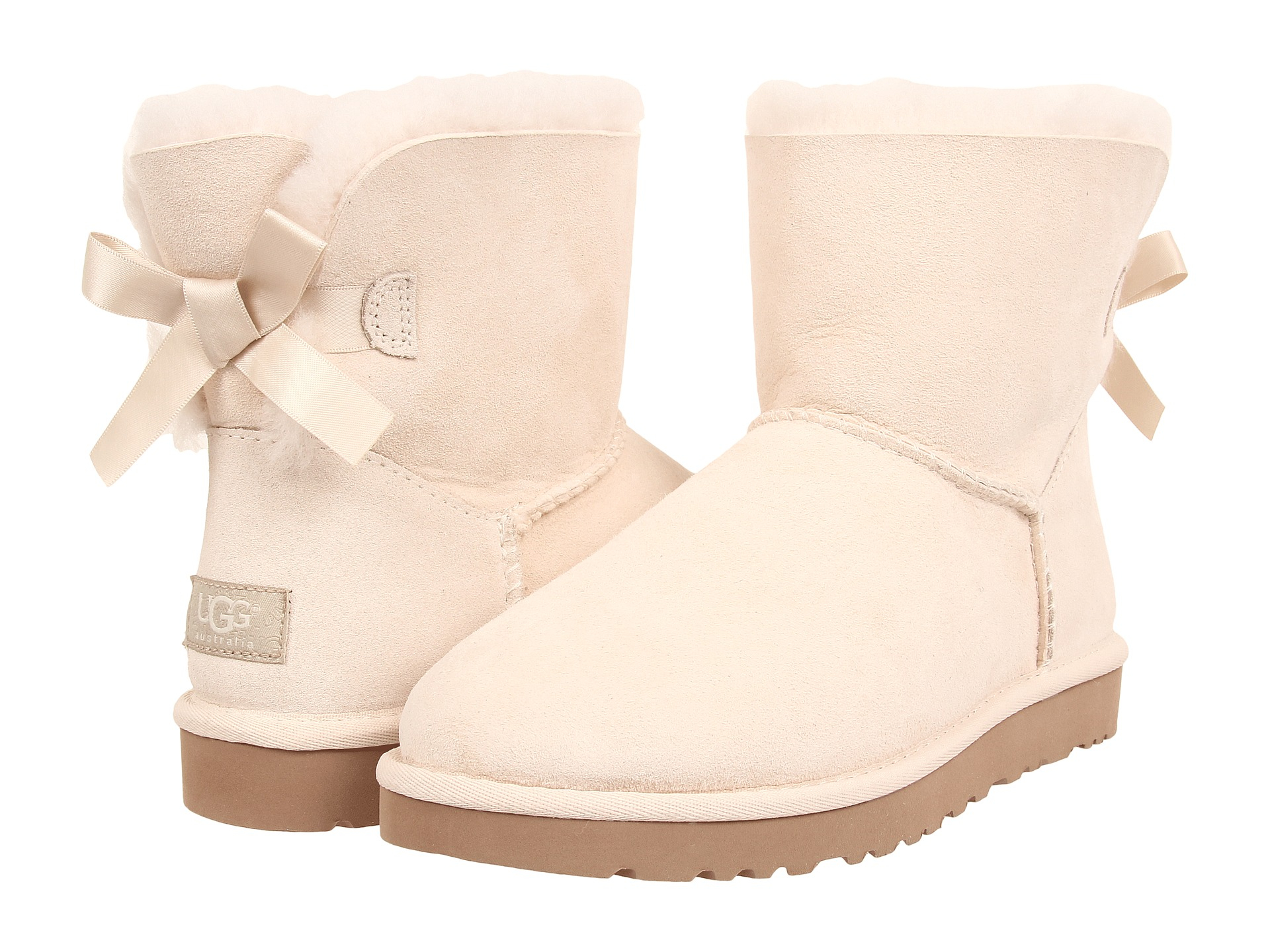 white uggs with bows