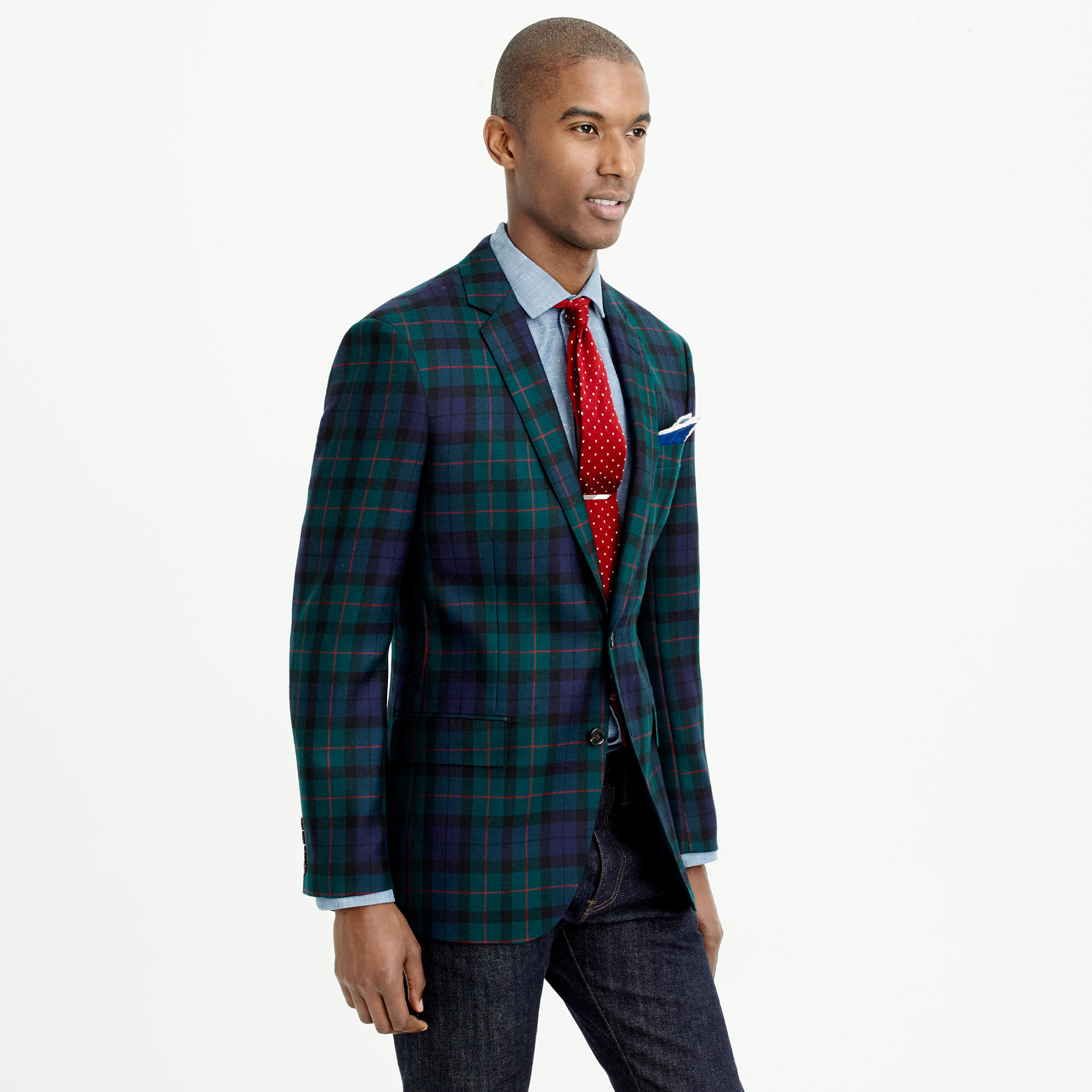 mens plaid dinner jacket