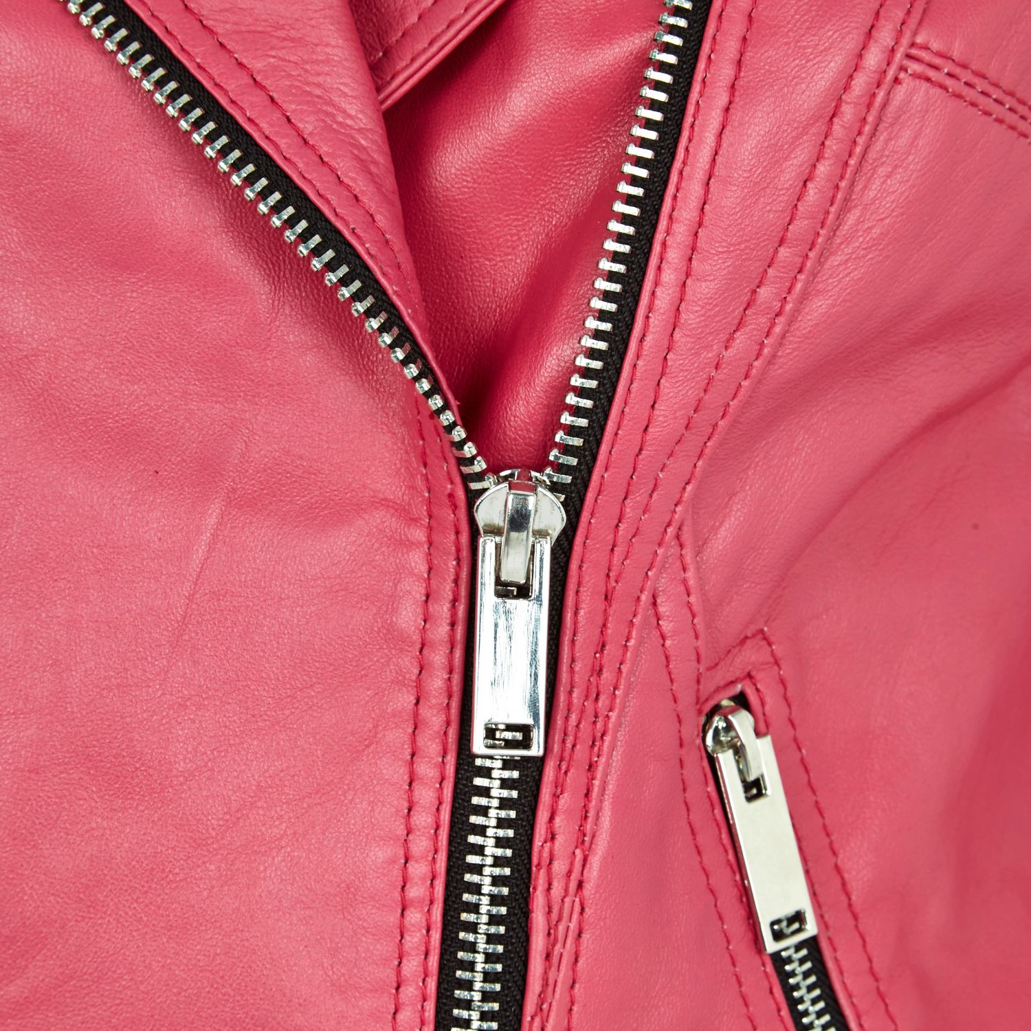 River Island Dark Pink Leather Biker Jacket In Lyst Gallery