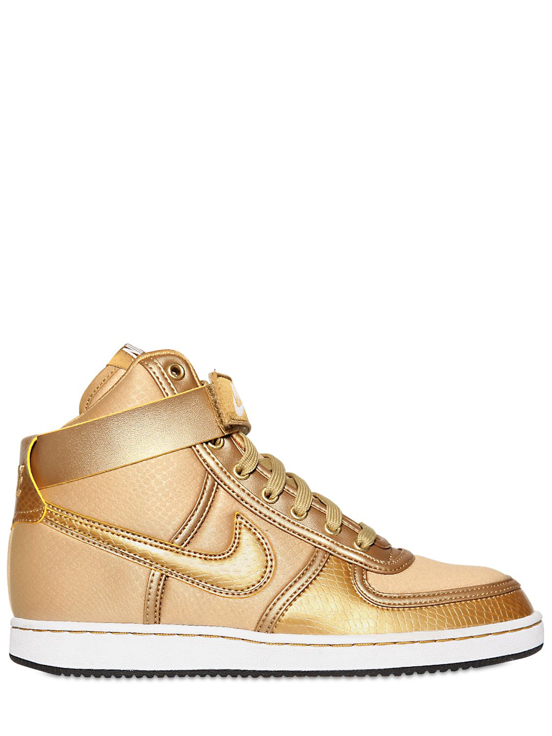 gold high top shoes