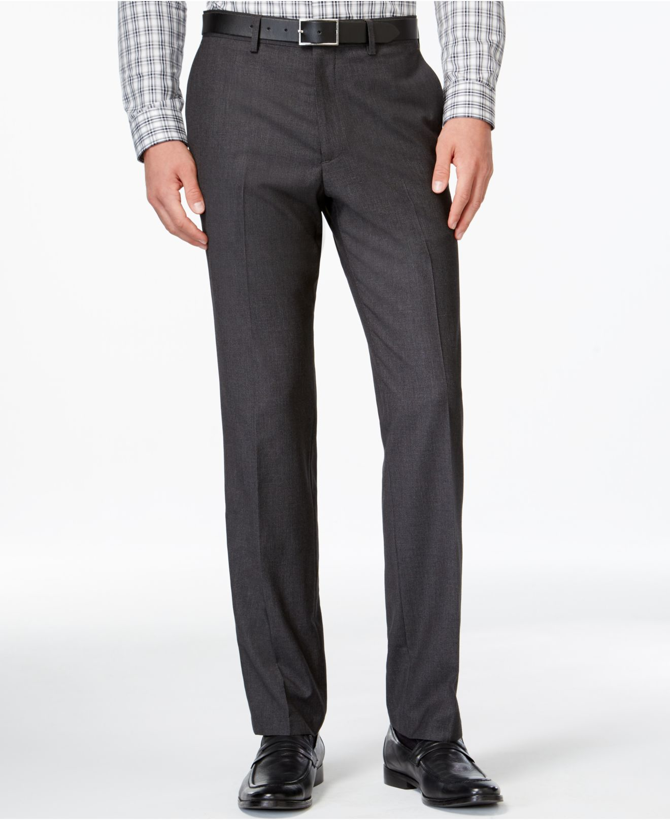 Lyst - Kenneth Cole Reaction Micro Grid Slim Fit Dress Pants in Gray ...