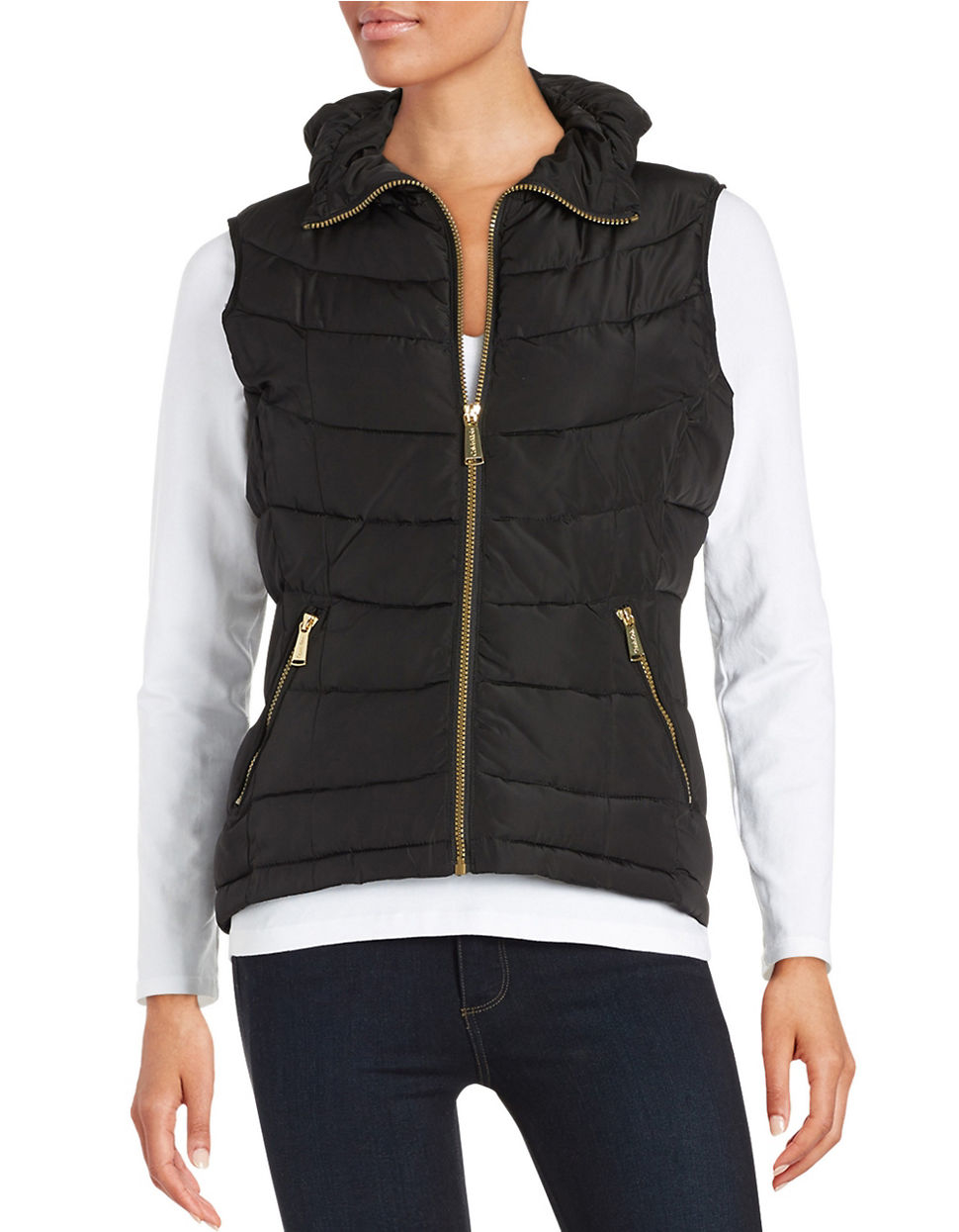Calvin klein Quilted Puffer Vest in Black Lyst