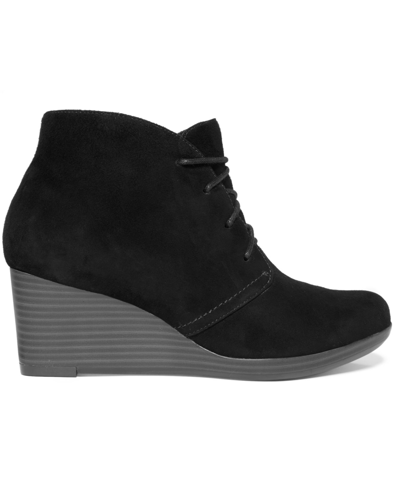 clarks suede wedge booties
