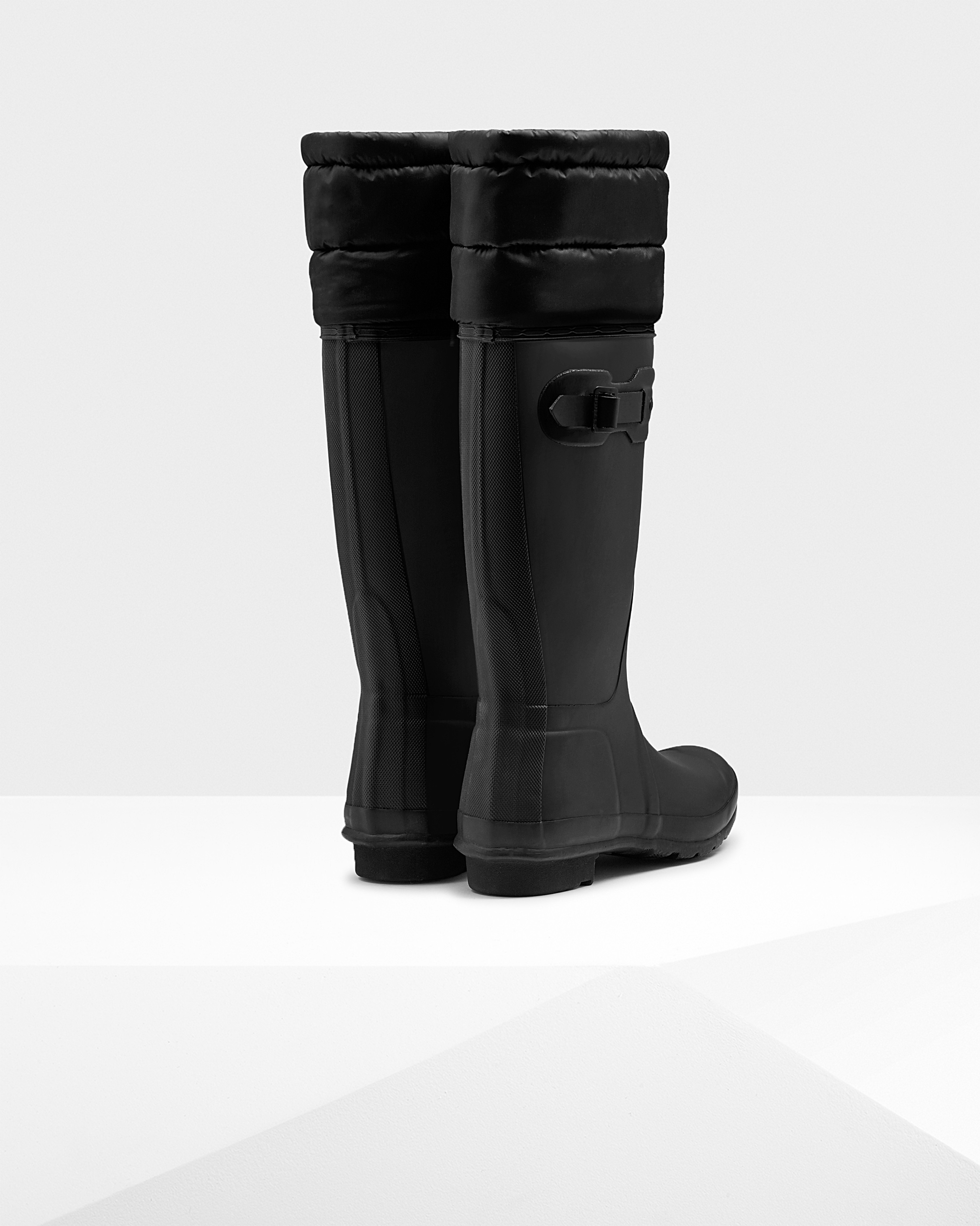 Lyst - Hunter Women's Original Tall Quilted Cuff Rain Boots in Black