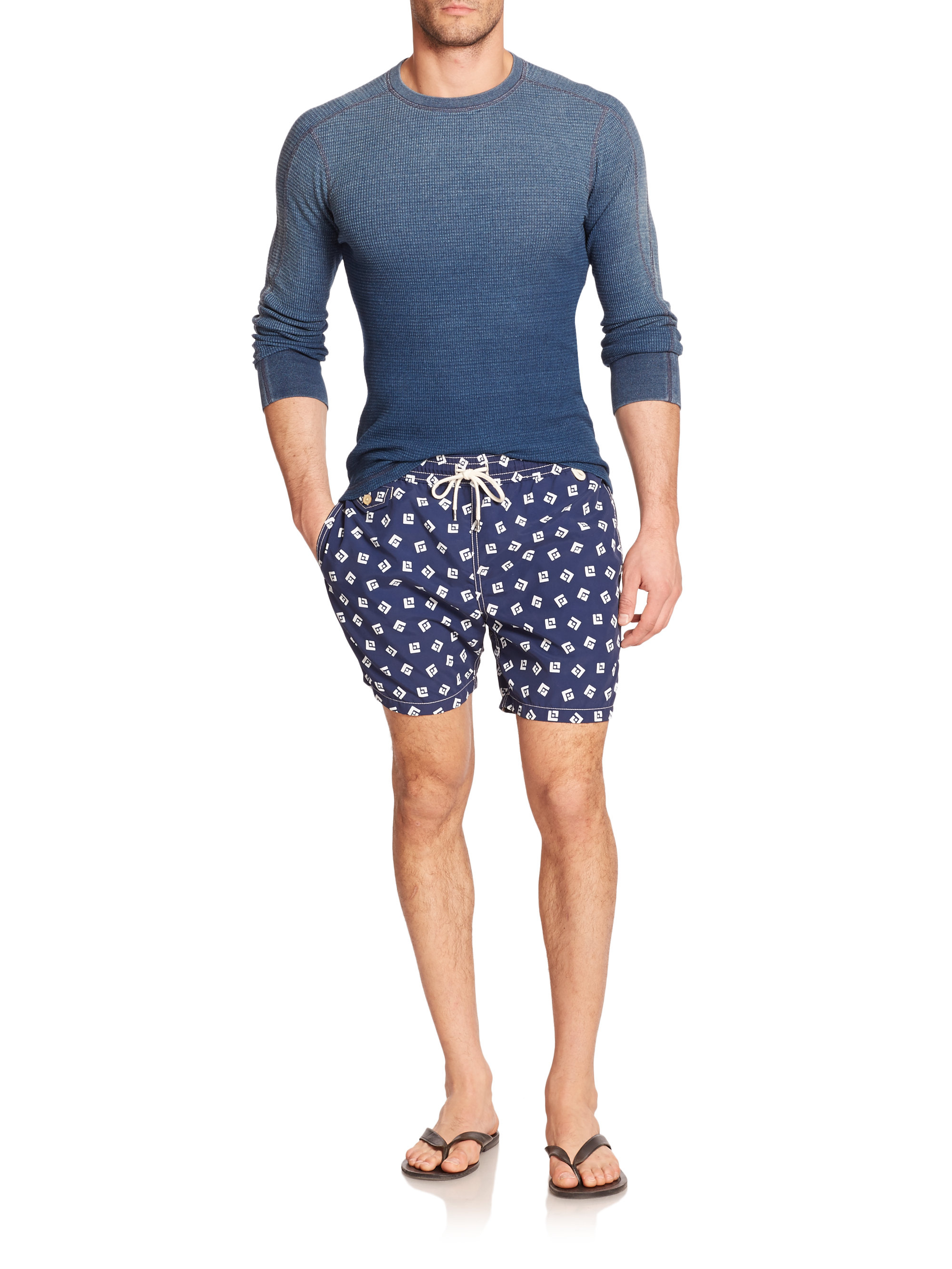 mens navy ralph lauren swim shorts