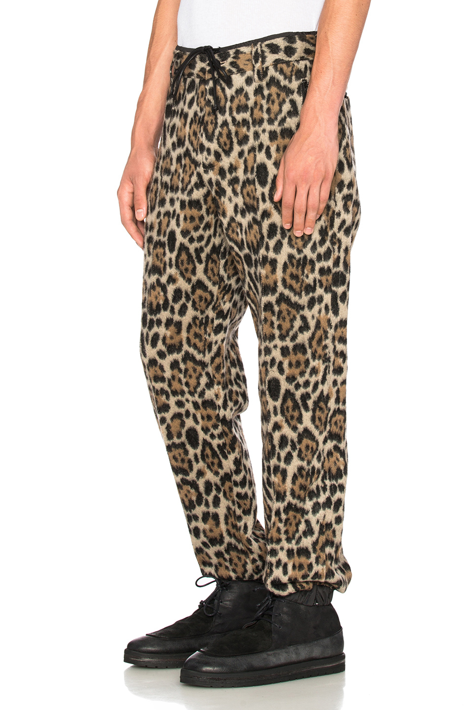 flared leopard print trousers