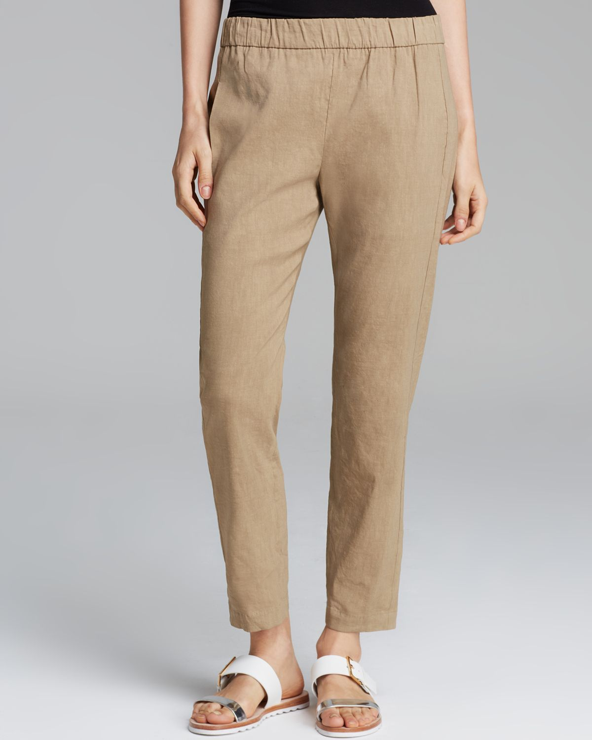 Theory Pants Korene Crunch in Khaki (Natural) Lyst
