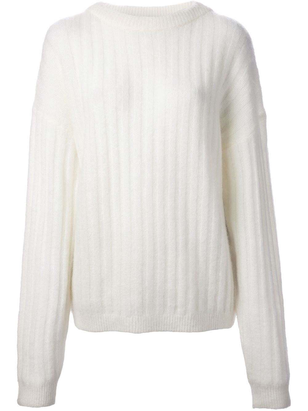 Acne Studios Ribbed Sweater in White - Lyst