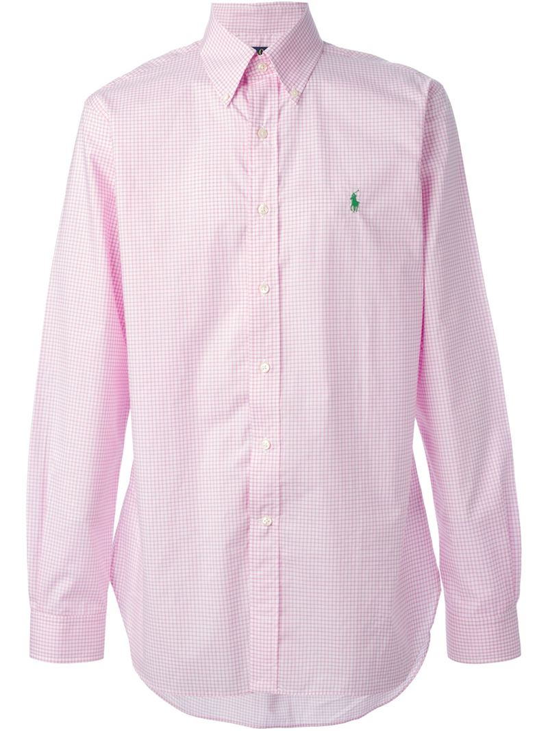 ralph lauren pink check shirt