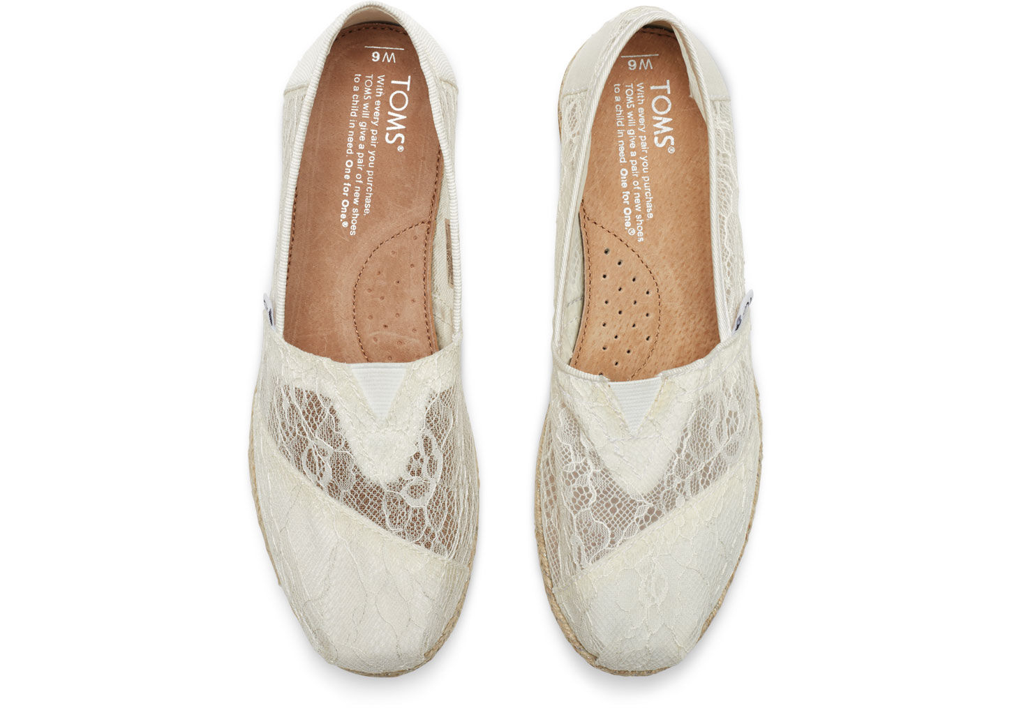 TOMS White Lace Rope Women's Classics 