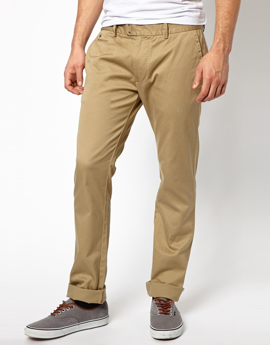 DIESEL Chinos Chi Tight E Slim Fit Washed in Natural for Men | Lyst