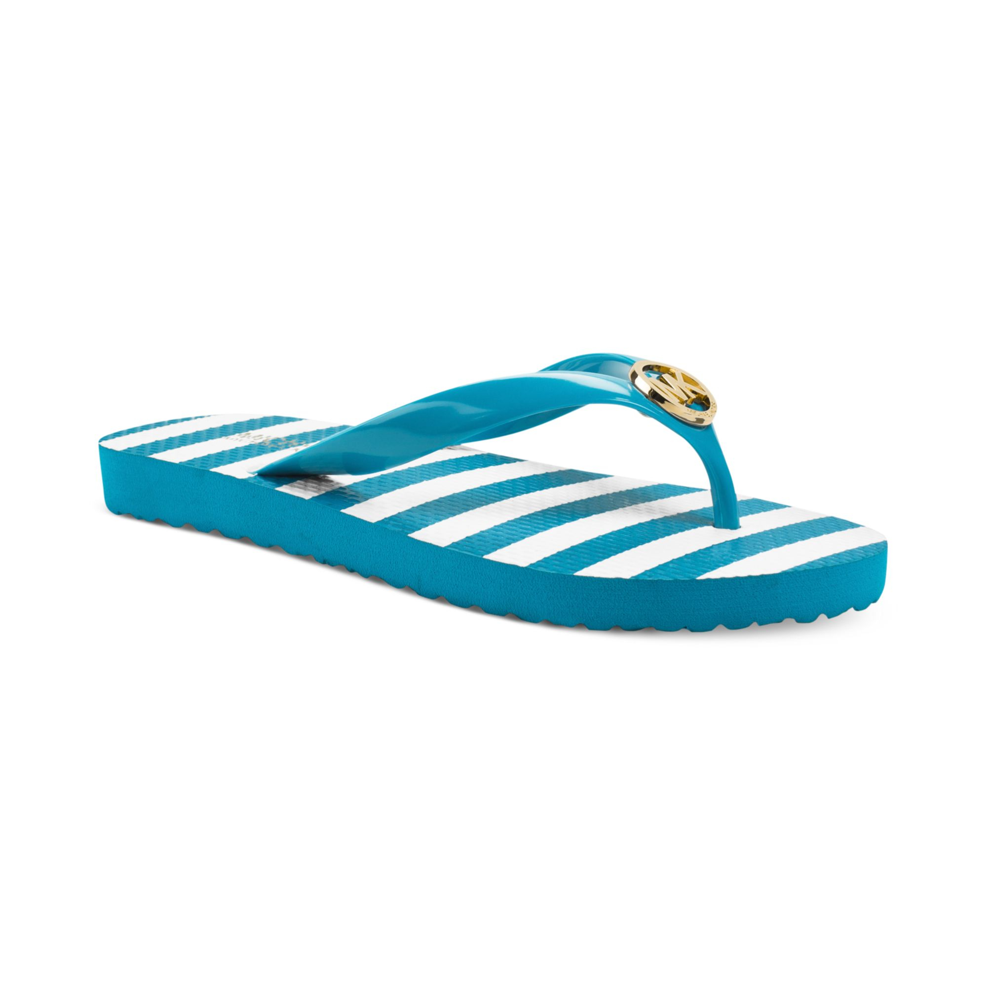 michael kors blue flip flops