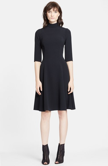 mock neck a line dress