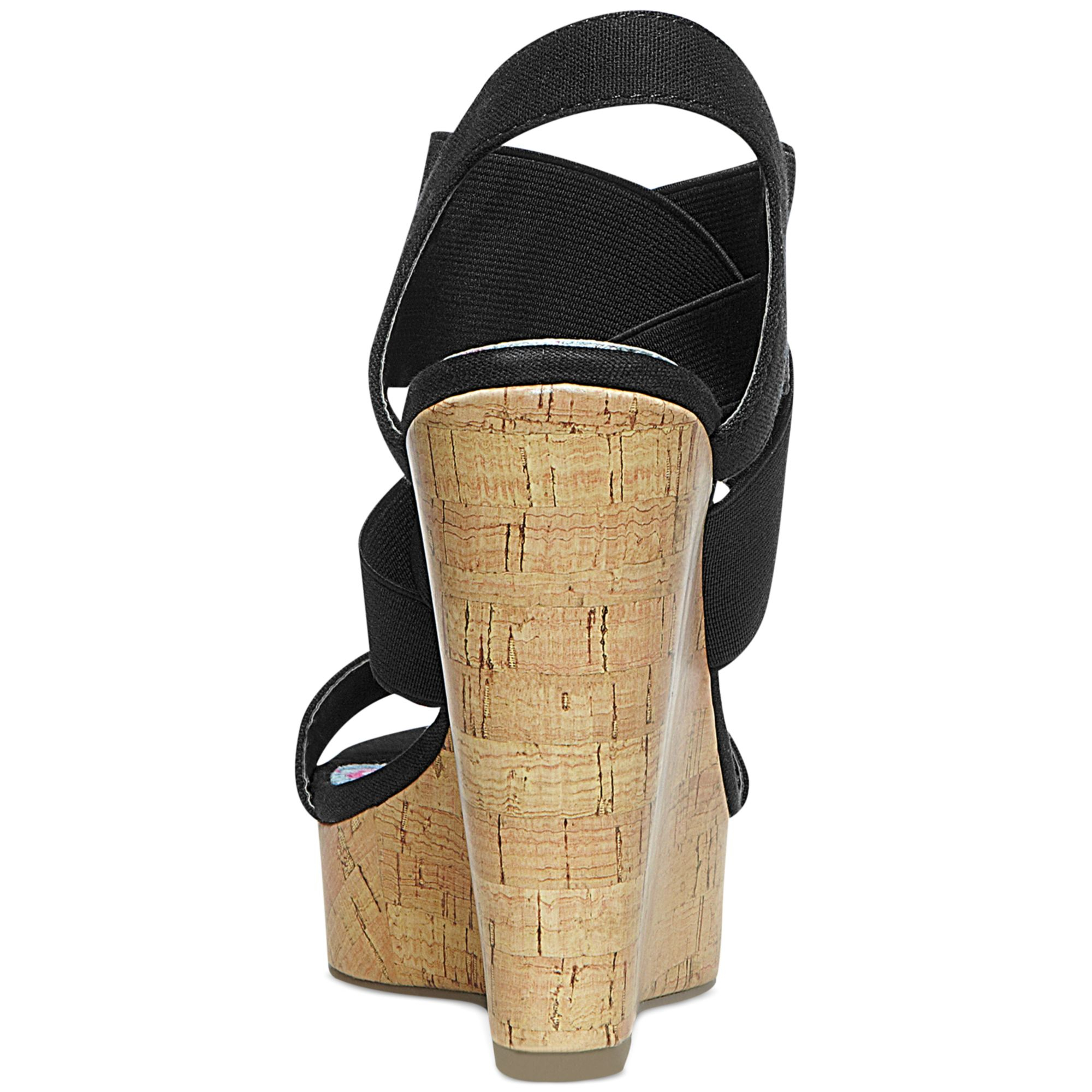 Madden Girl Eastt Cork Platform Wedge Sandals in Black Lyst