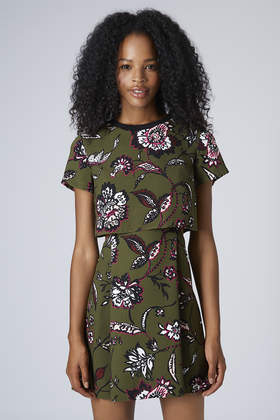 khaki floral dress