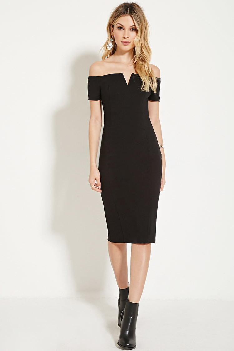 off the shoulder bodycon dress forever 21