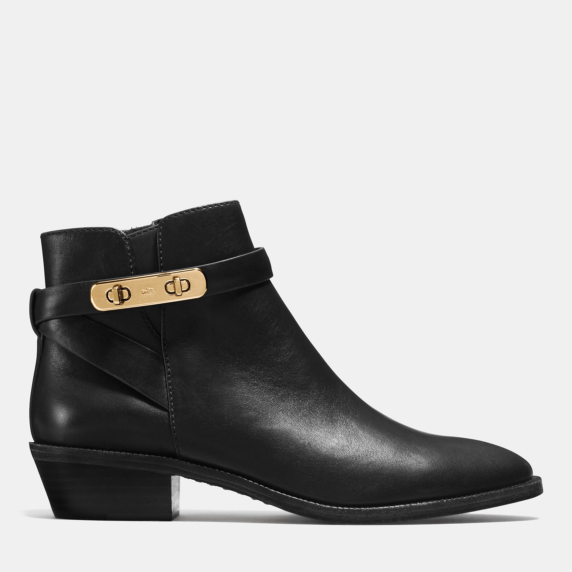 COACH Leather Coleen Bootie in Black - Lyst