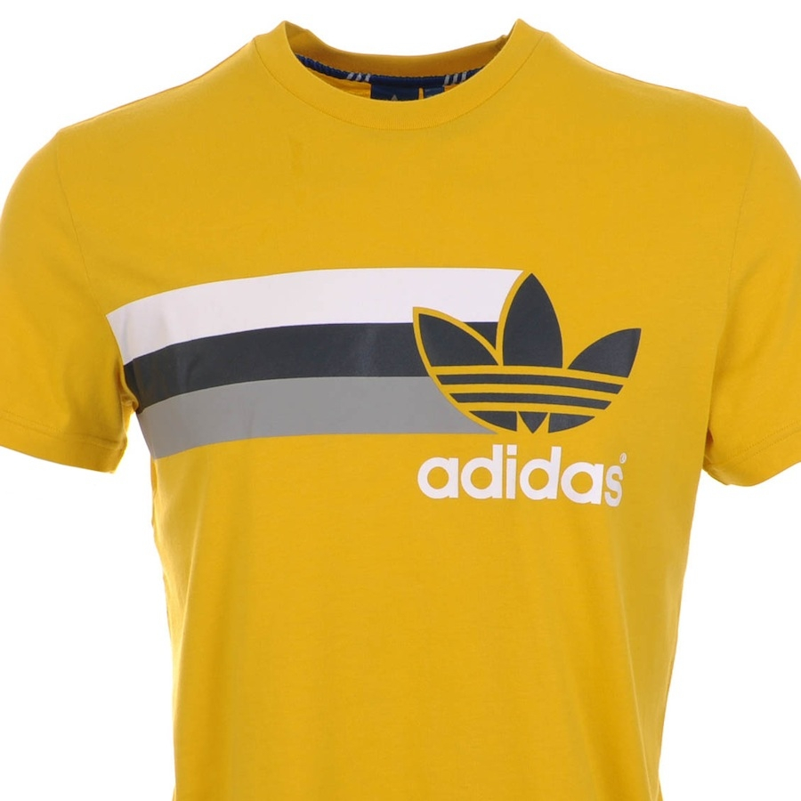 adidas Cotton Originals Logo T Shirt Tri in Yellow for Men - Lyst